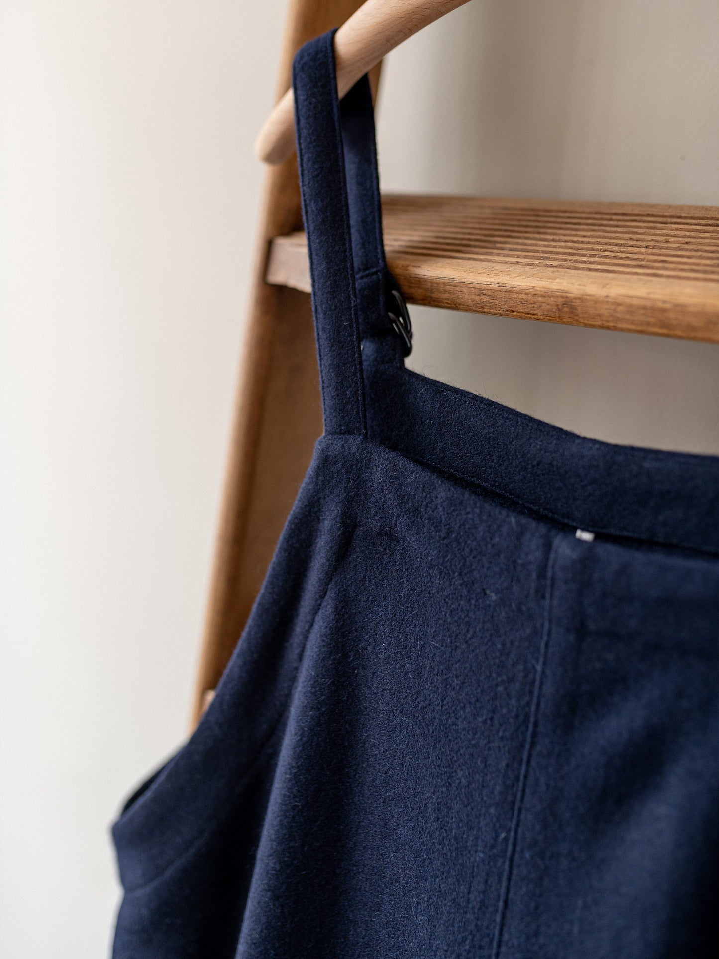 A-Line Wool Dungarees / Navy