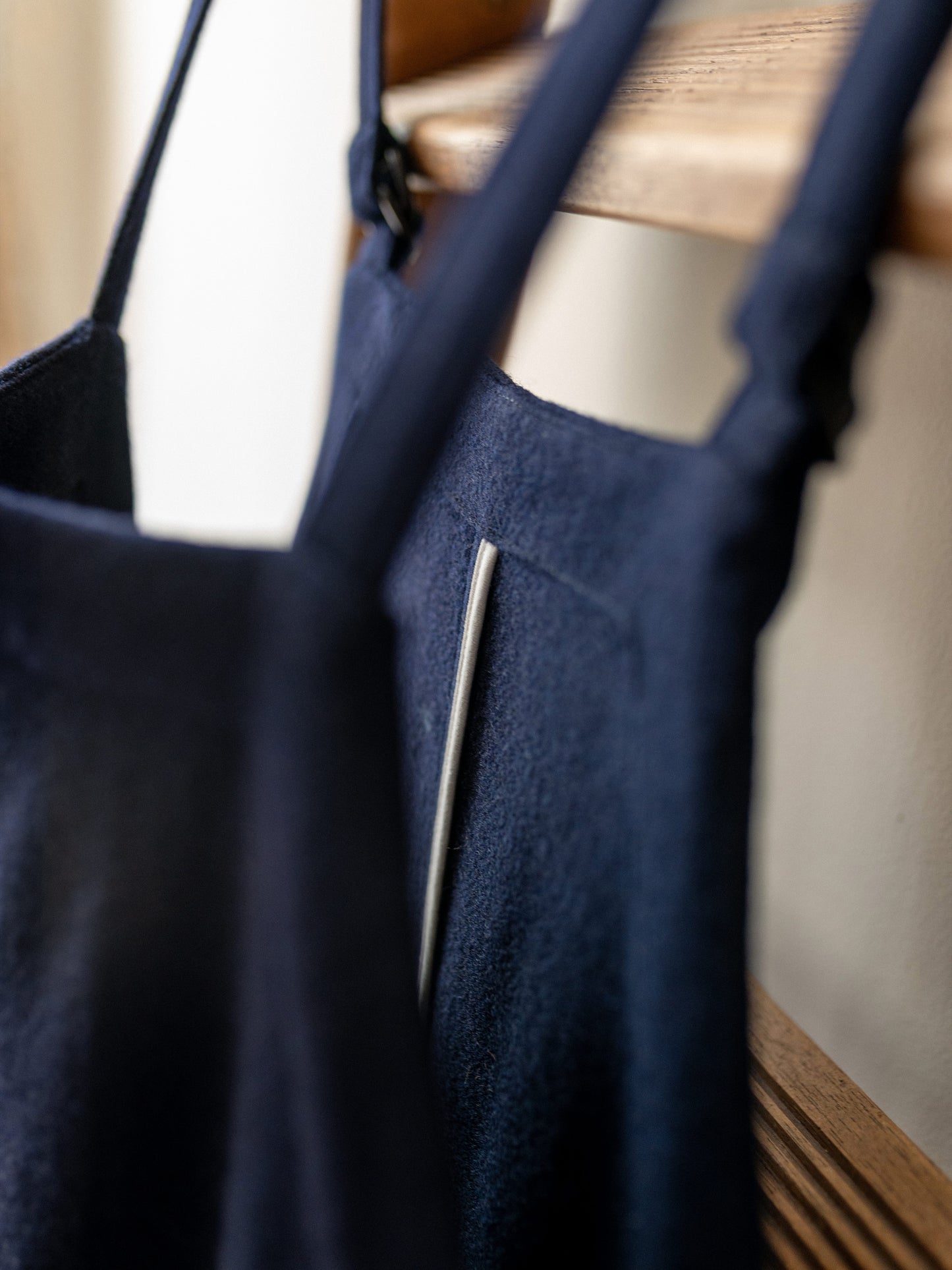 A-Line Wool Dungarees / Navy