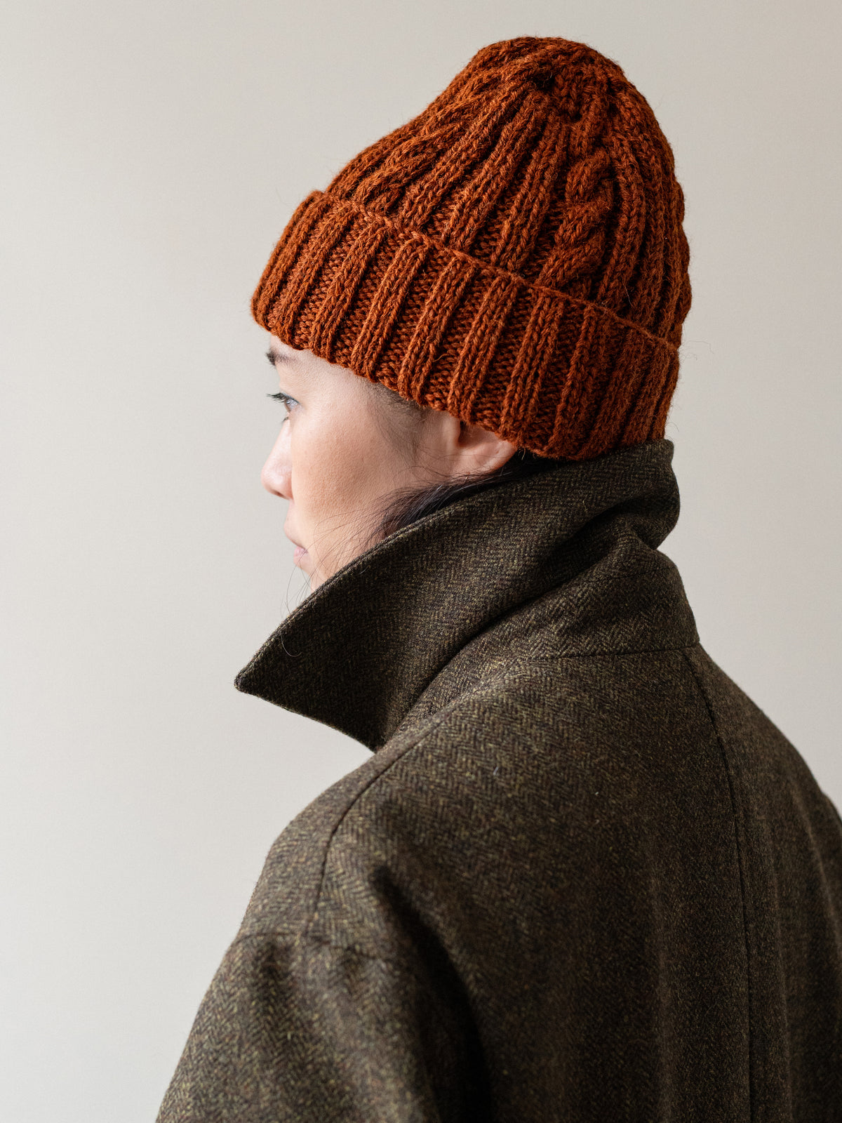 Aran Knit Cap / Ginger