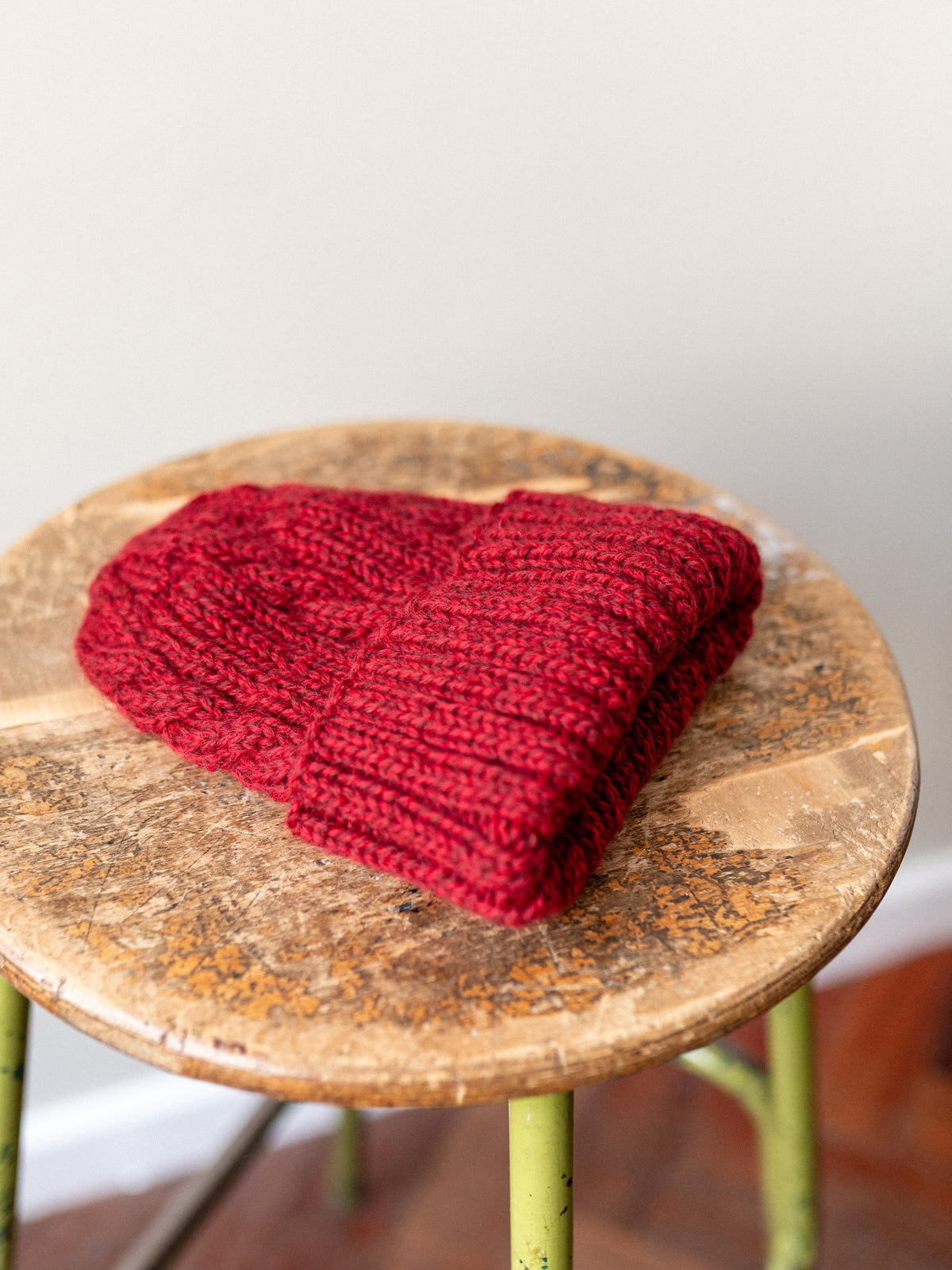 Aran Knit Cap / Red