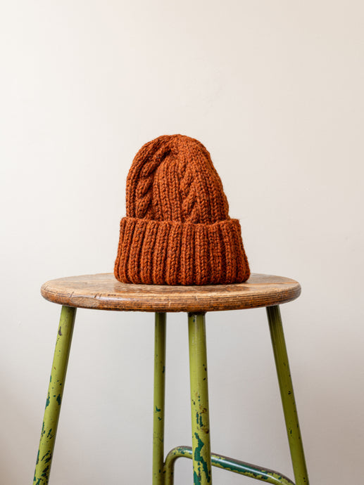 Aran Knit Cap / Ginger