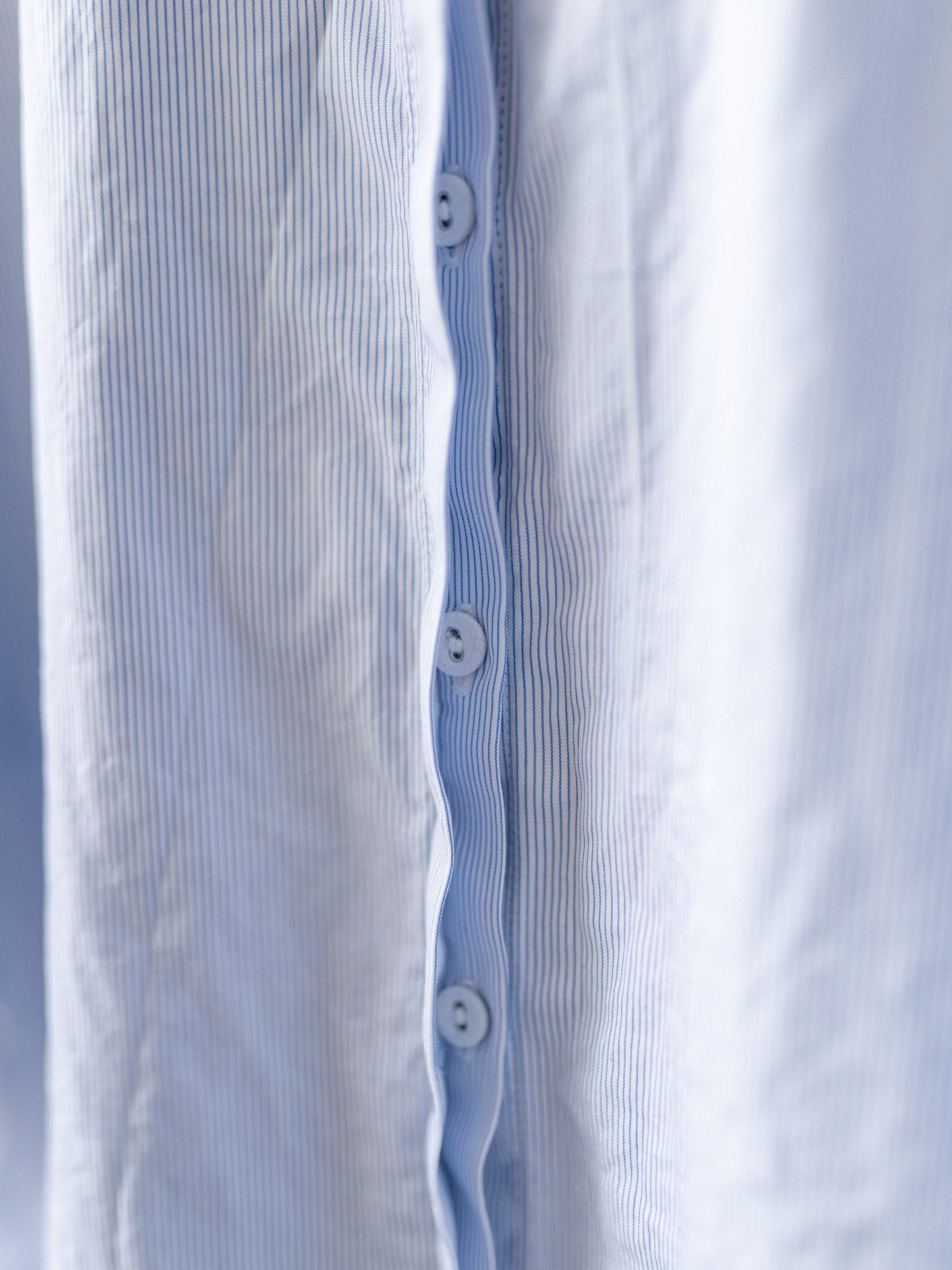 Balloon Sleeve Top / Pin Stripe Blue