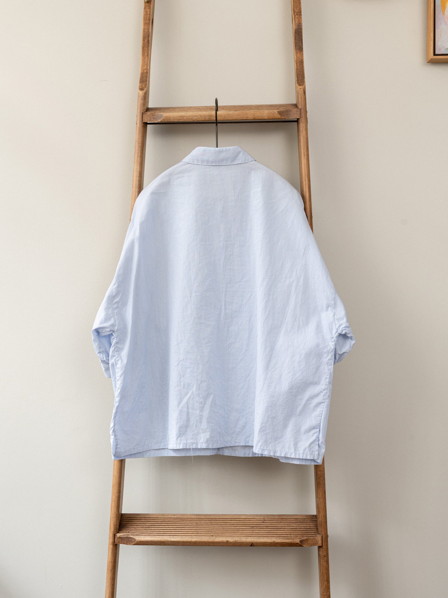 Balloon Sleeve Top / Pin Stripe Blue