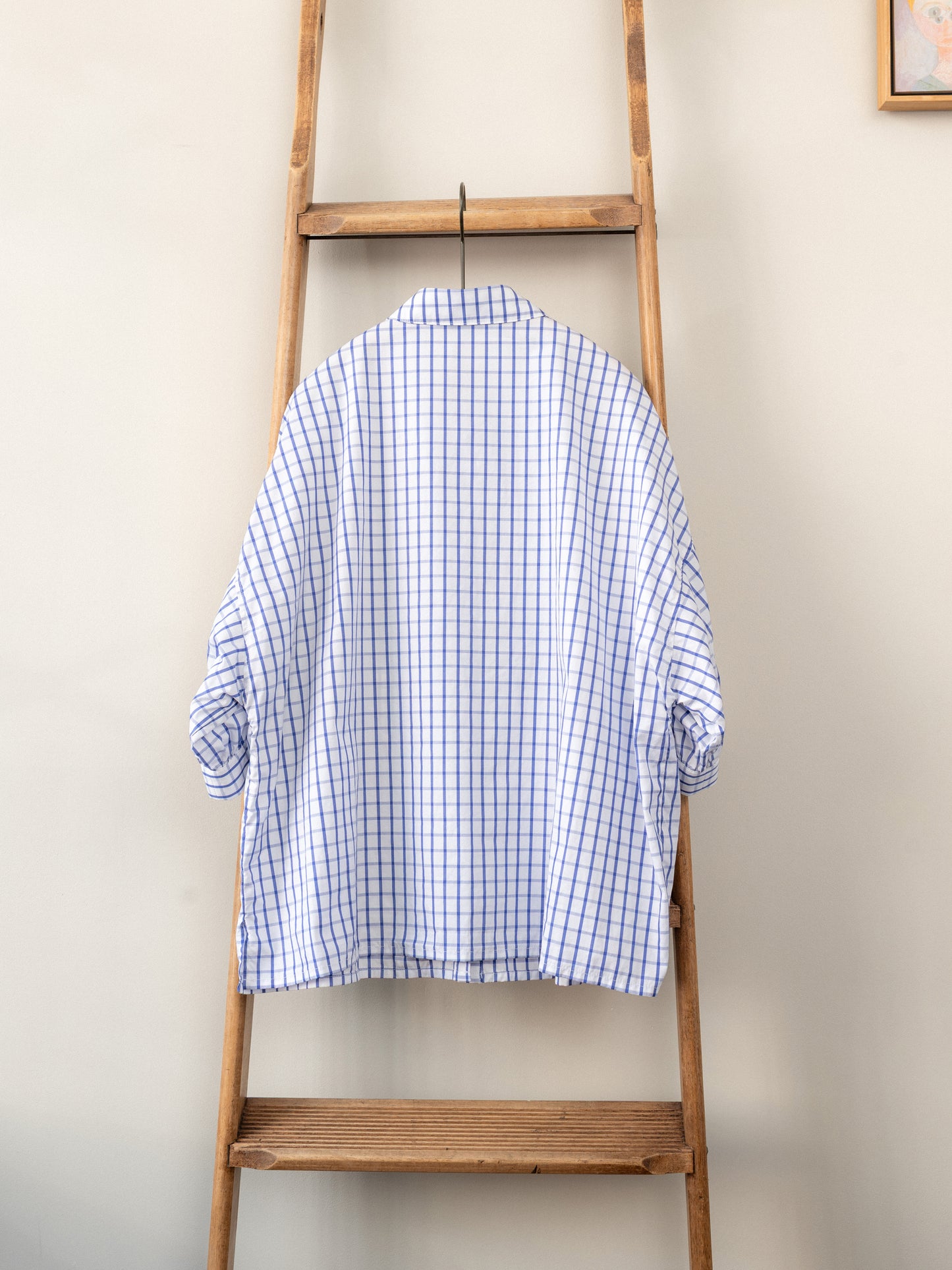 Balloon Sleeve Top / Windowpane Check