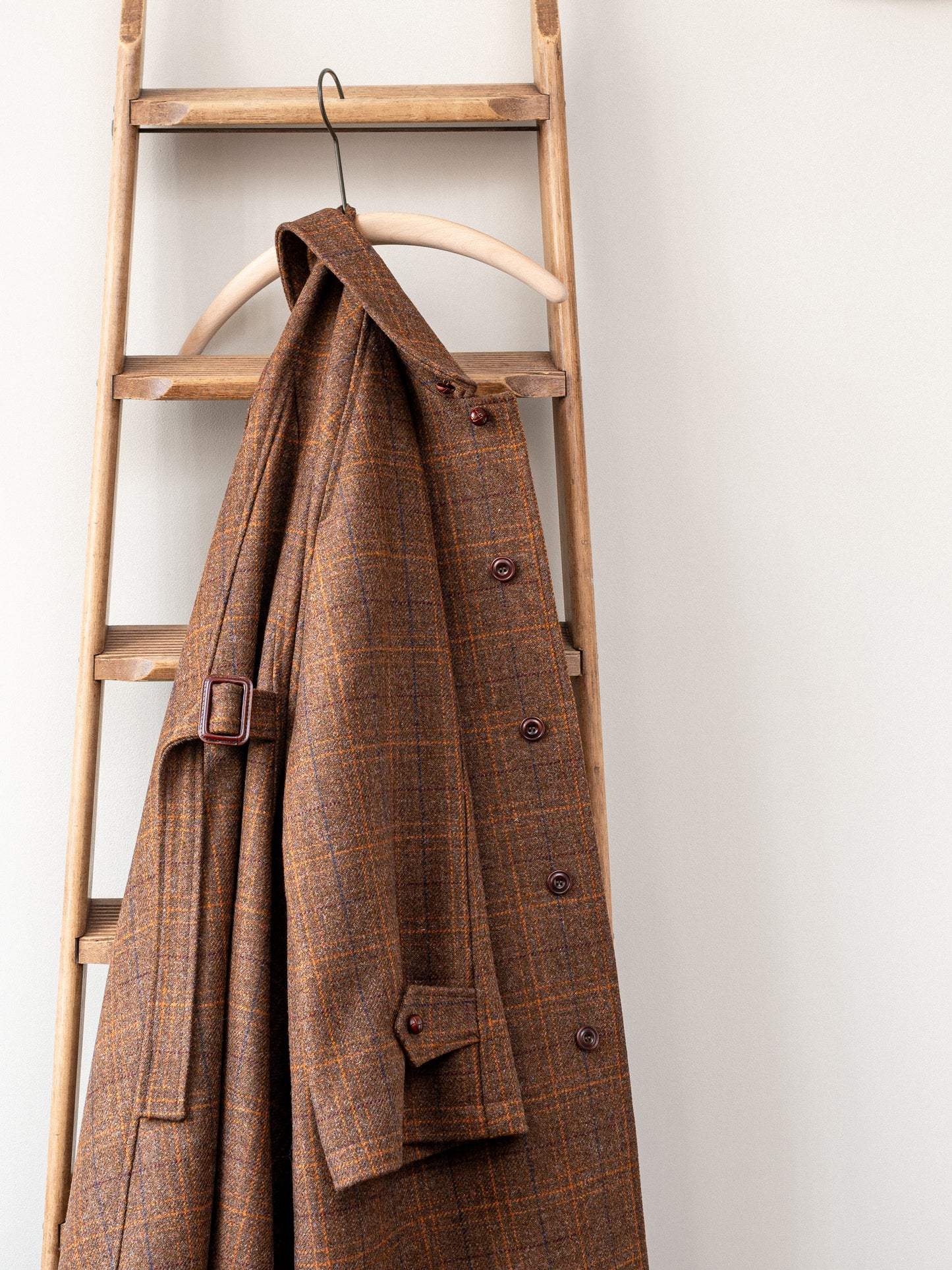 Sporting Tweed Balmacaan Coat / Russet Check