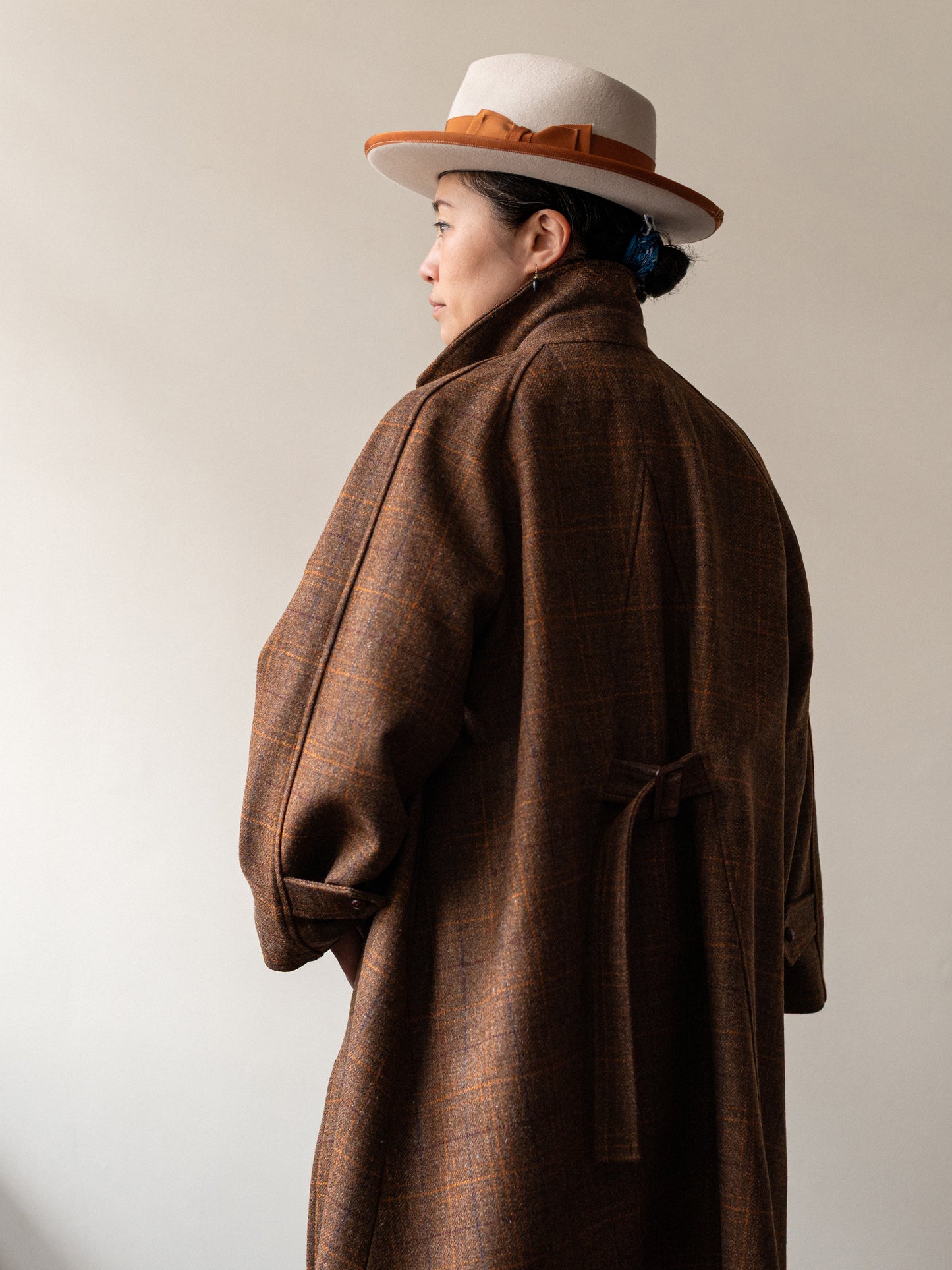 Sporting Tweed Balmacaan Coat / Russet Check