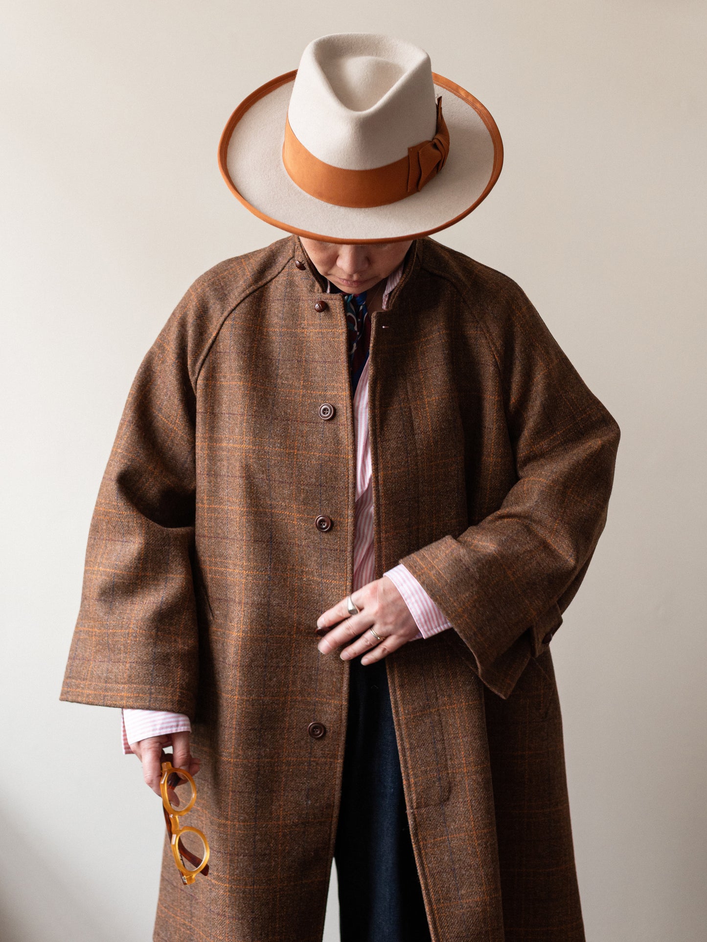 Sporting Tweed Balmacaan Coat / Russet Check