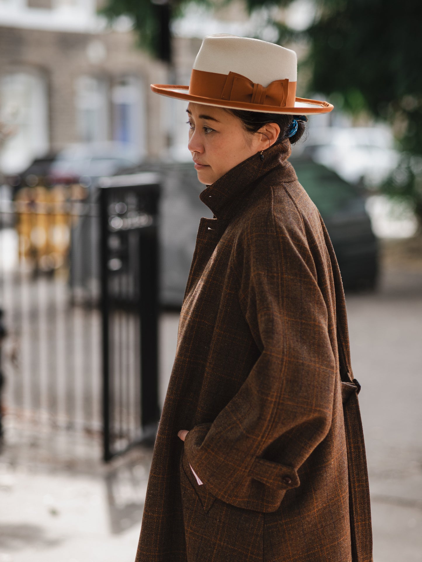 Sporting Tweed Balmacaan Coat / Russet Check