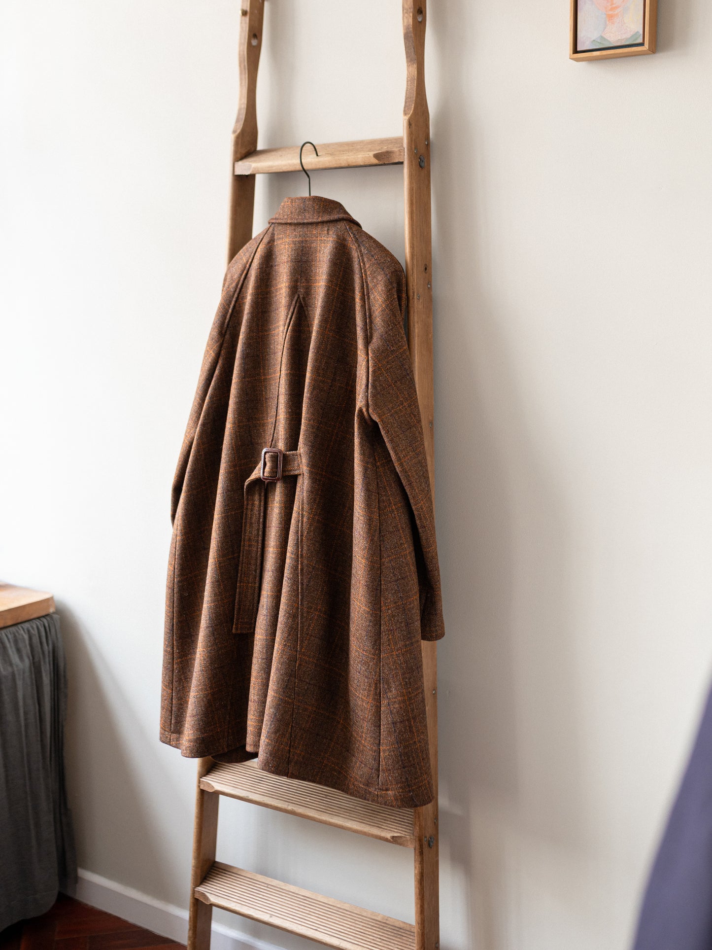 Sporting Tweed Balmacaan Coat / Russet Check