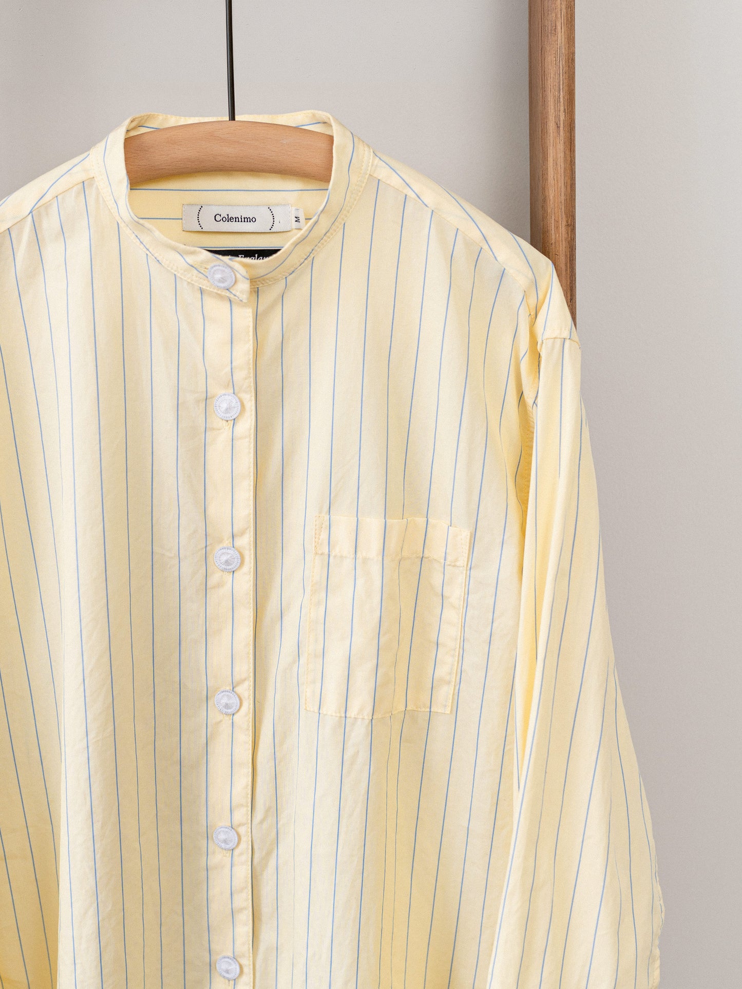 Band Collar Cotton Top / Yellow