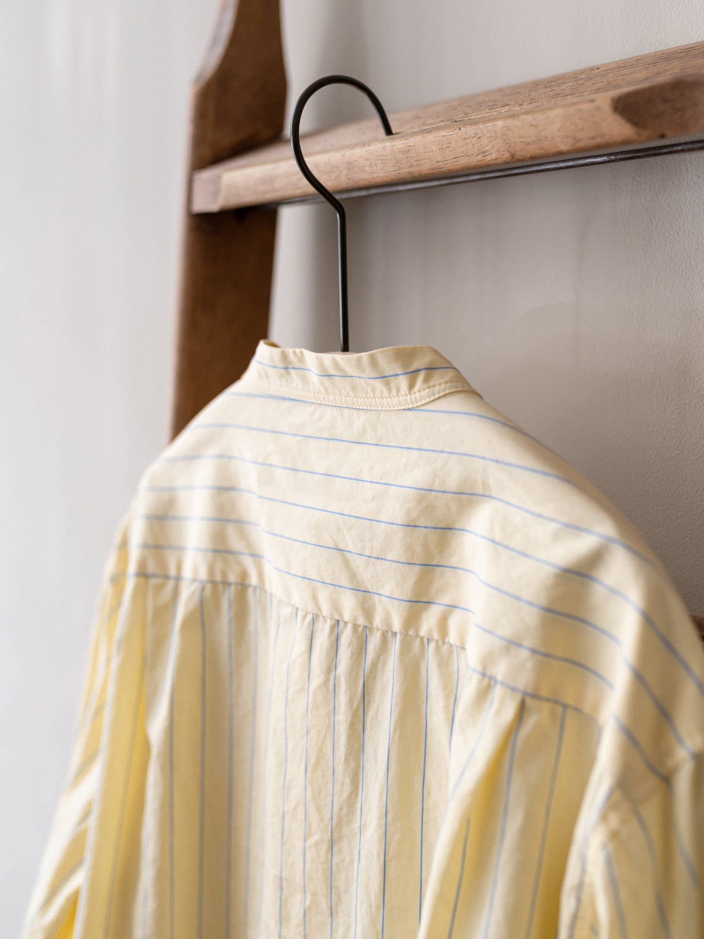 Band Collar Cotton Top / Yellow