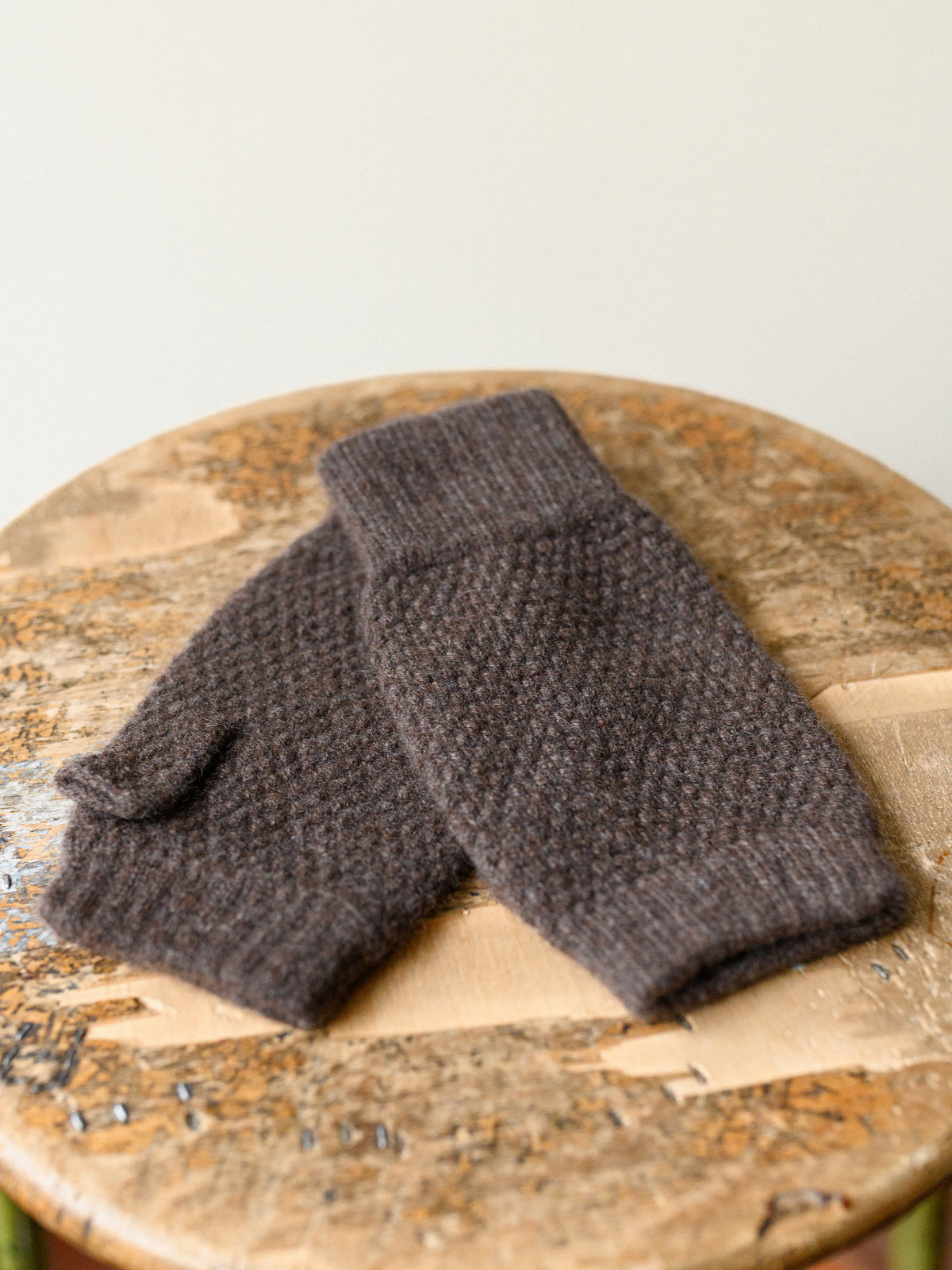 Cashmere Fingerless Gloves | Brown