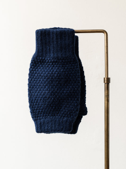 Cashmere Fingerless Gloves | Navy