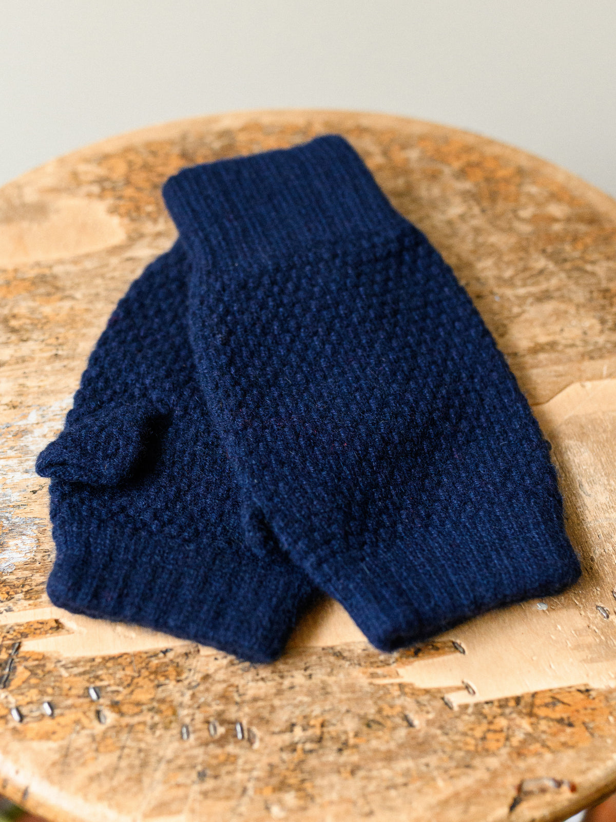 Cashmere Fingerless Gloves | Navy