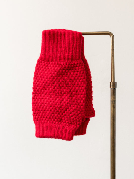 Cashmere Fingerless Gloves | Red