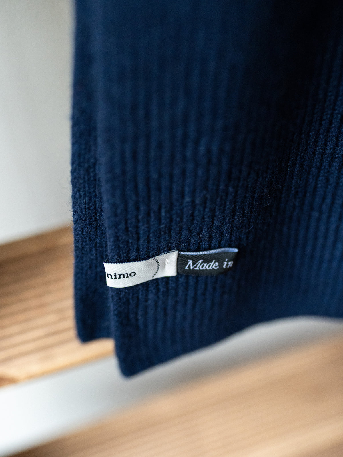 Cashmere Rib Scarf | Navy