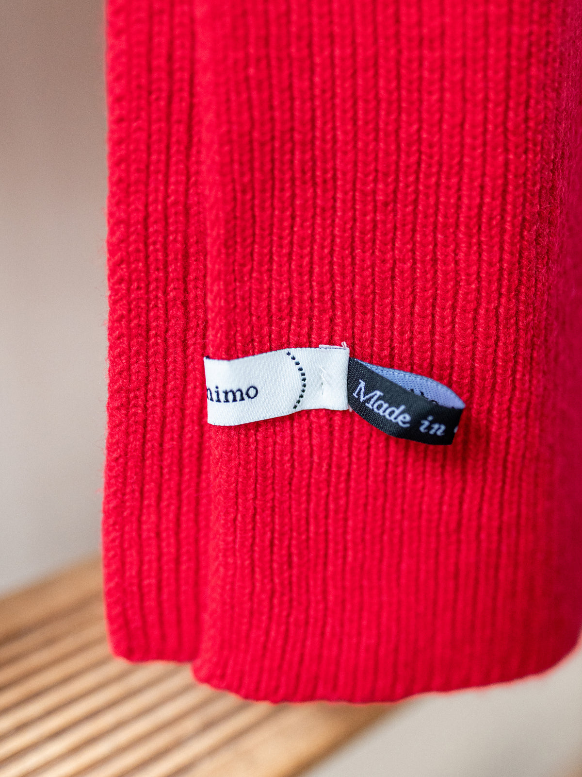 Cashmere Rib Scarf | Red
