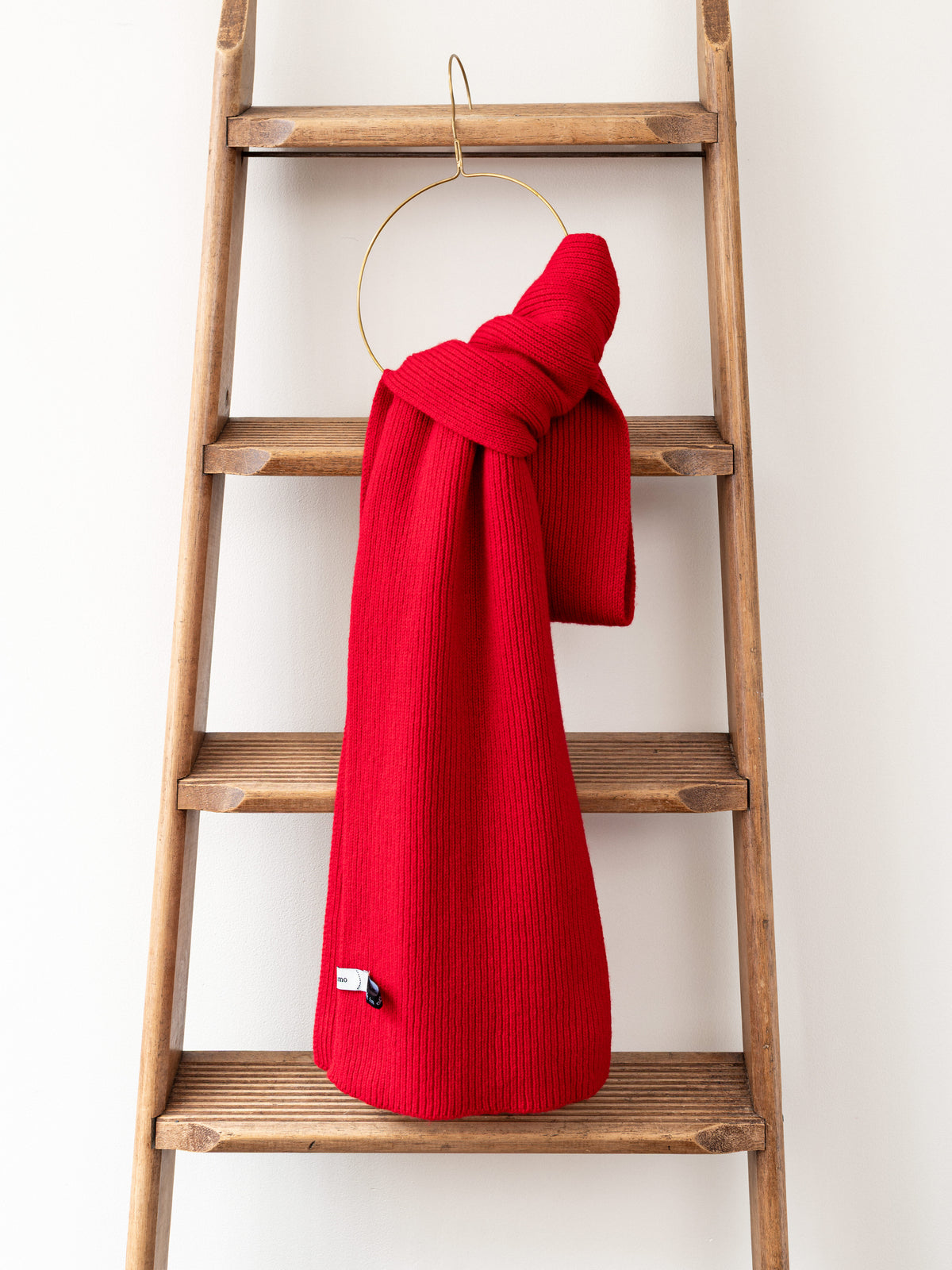Cashmere Rib Scarf | Red