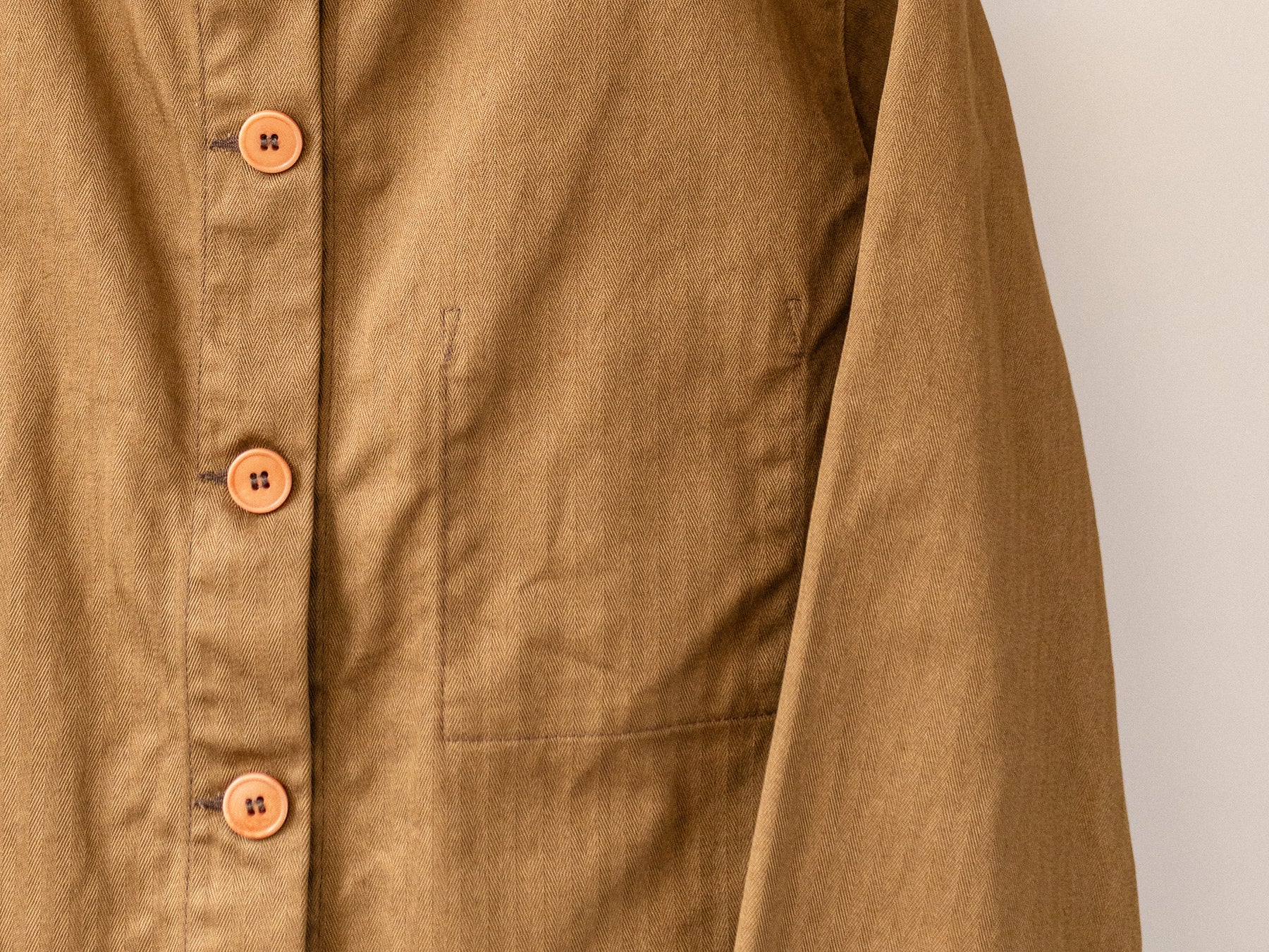 Organic cotton herringbone, woven in Lancashire