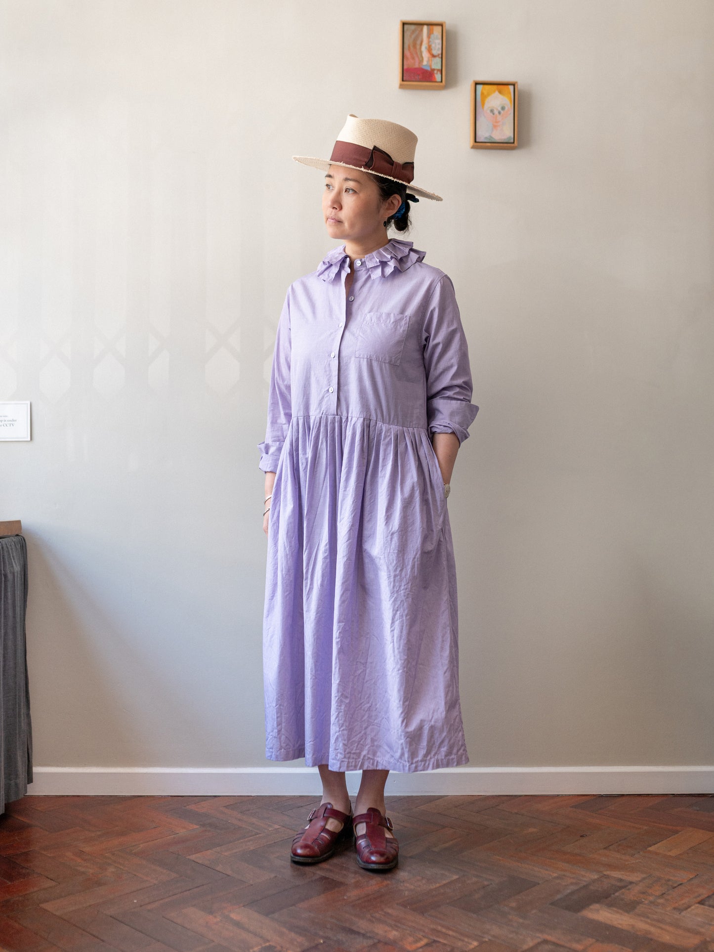 Double Ruffle Collar Dress / Soft Lilac