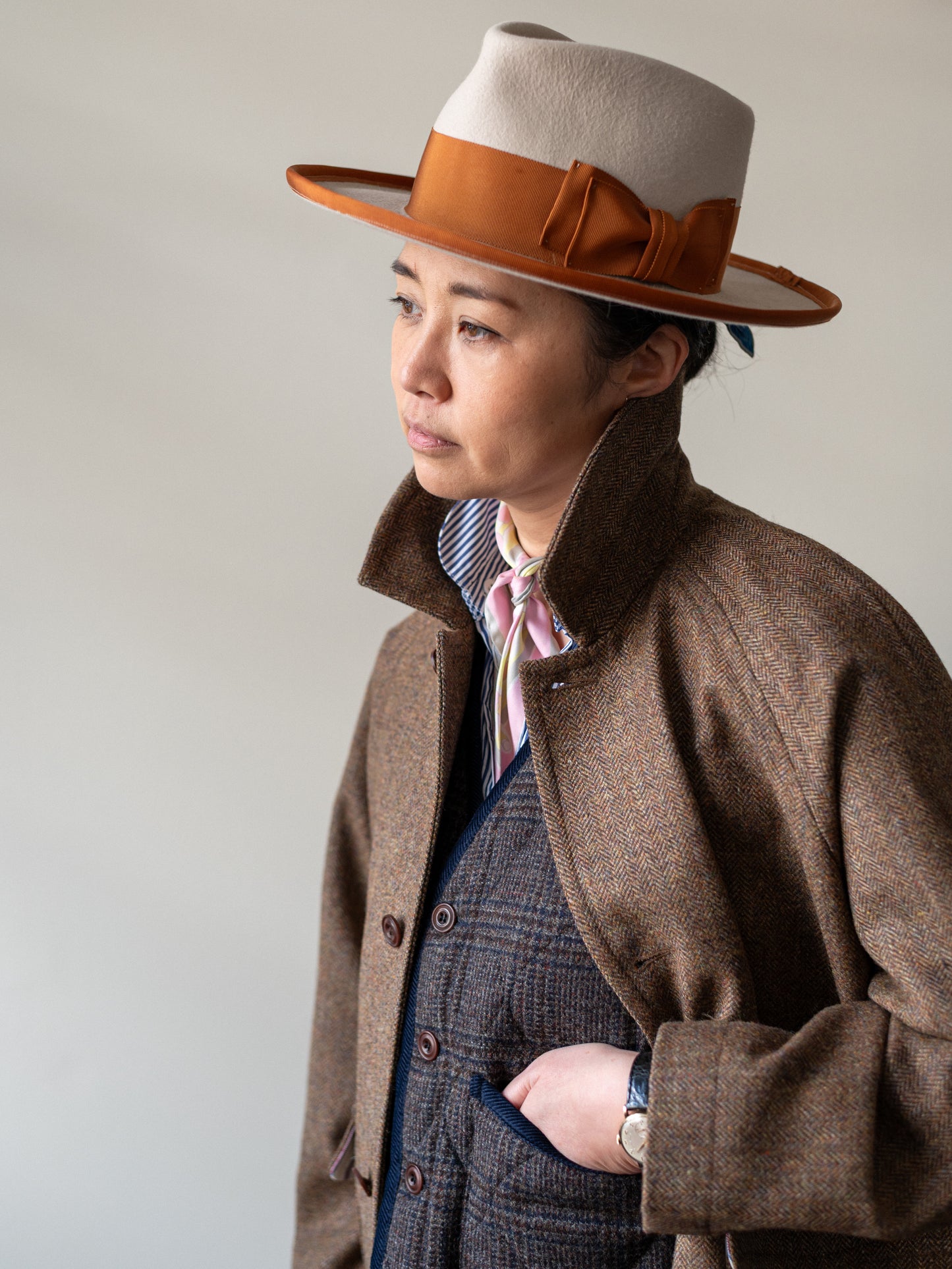 Tweed Field Jacket / Brown Herringbone