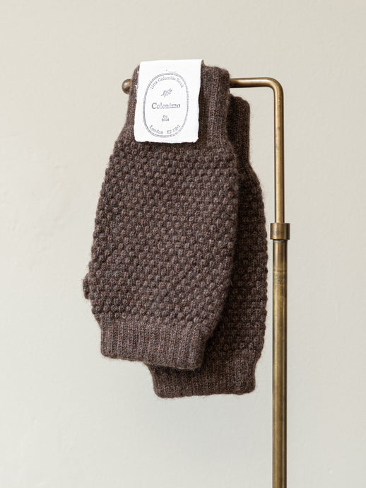 Cashmere Fingerless Gloves | Brown