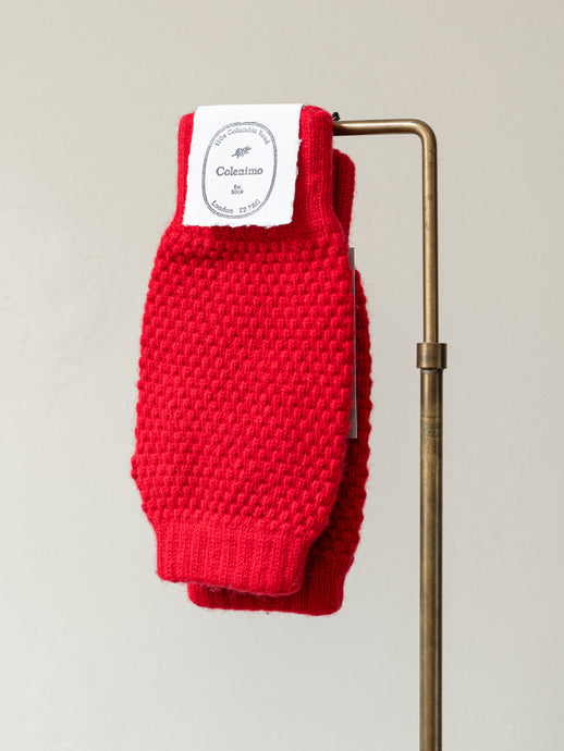 Cashmere Fingerless Gloves | Red