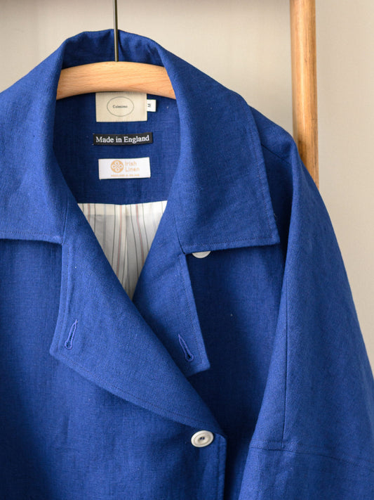 Irish Linen Poncho – Blue