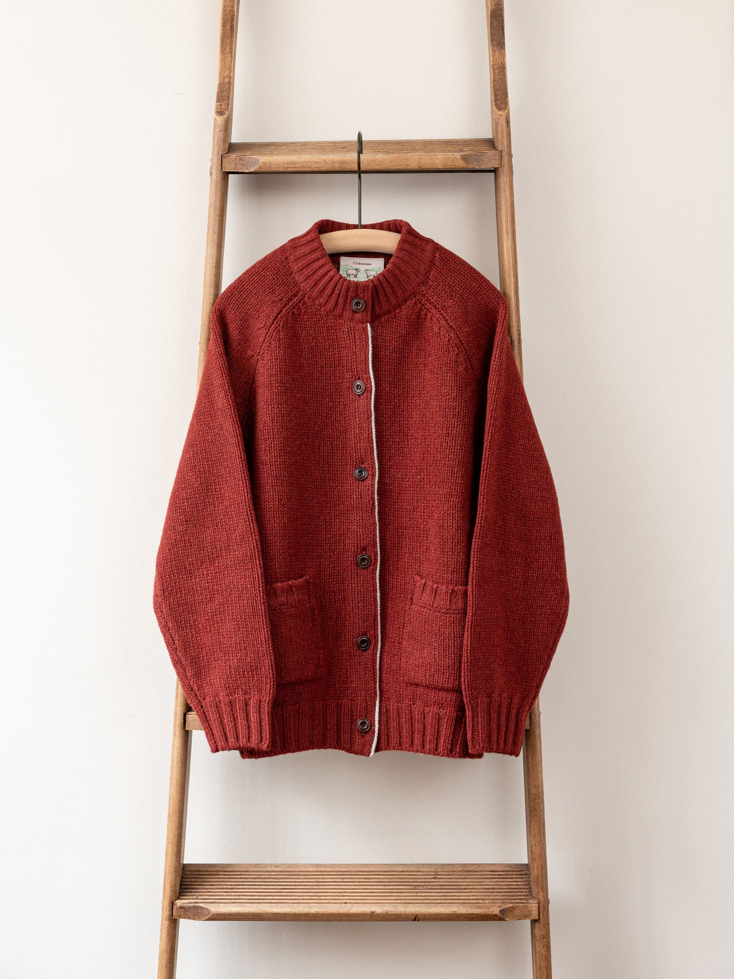 Pure Lambs Wool Cardigan / Red Sienna