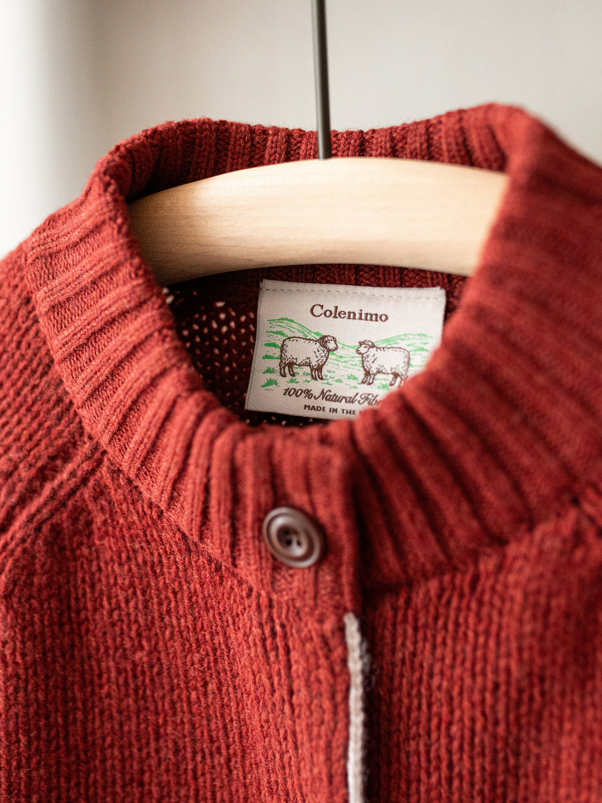 Pure Lambs Wool Cardigan / Red Sienna