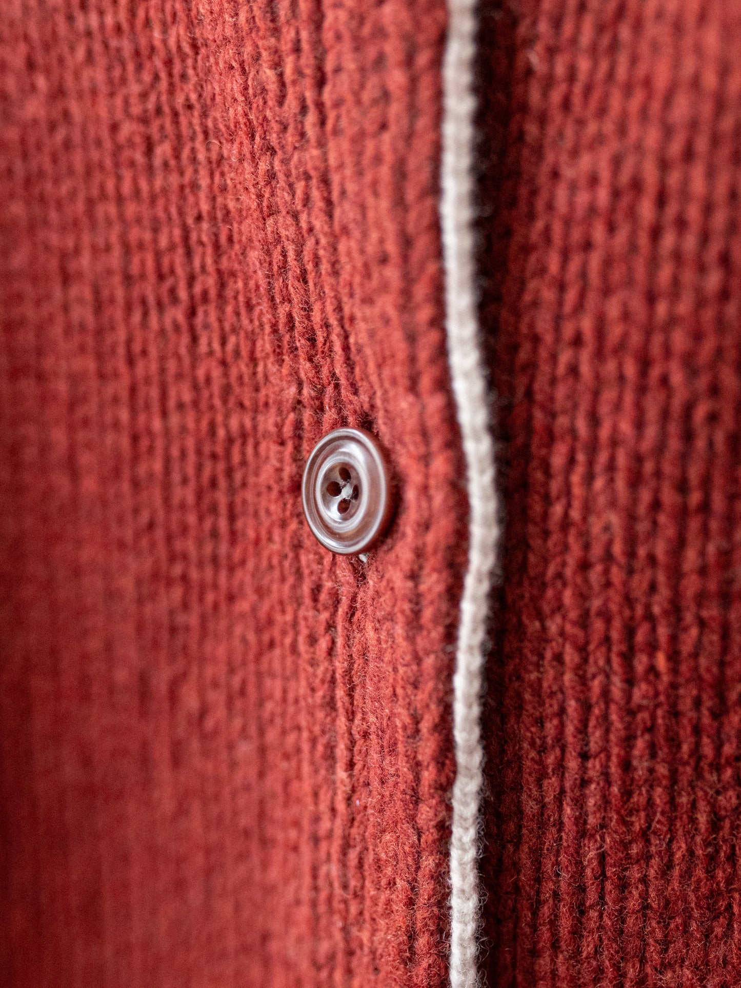 Pure Lambs Wool Cardigan / Red Sienna