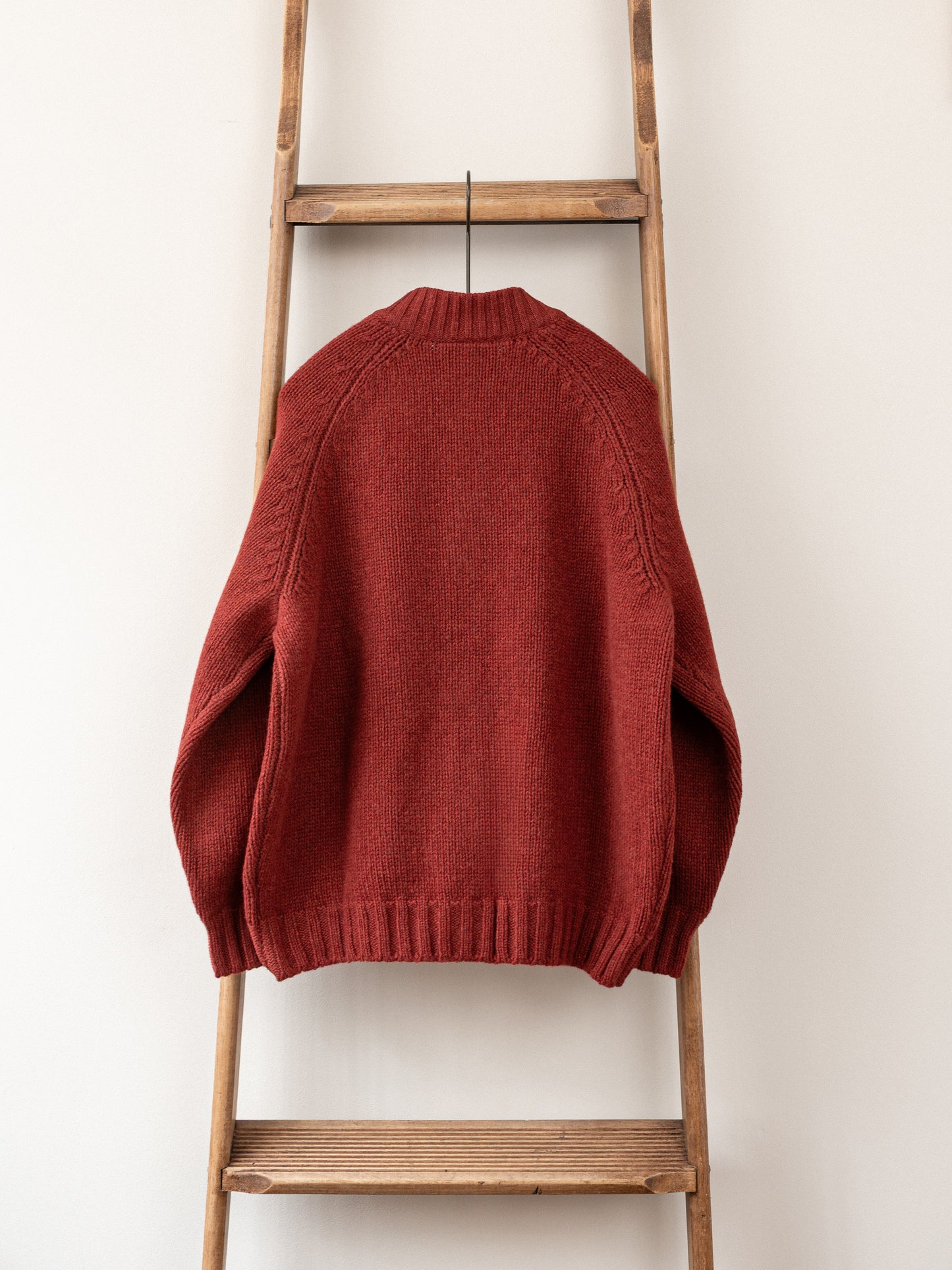 Pure Lambs Wool Cardigan / Red Sienna