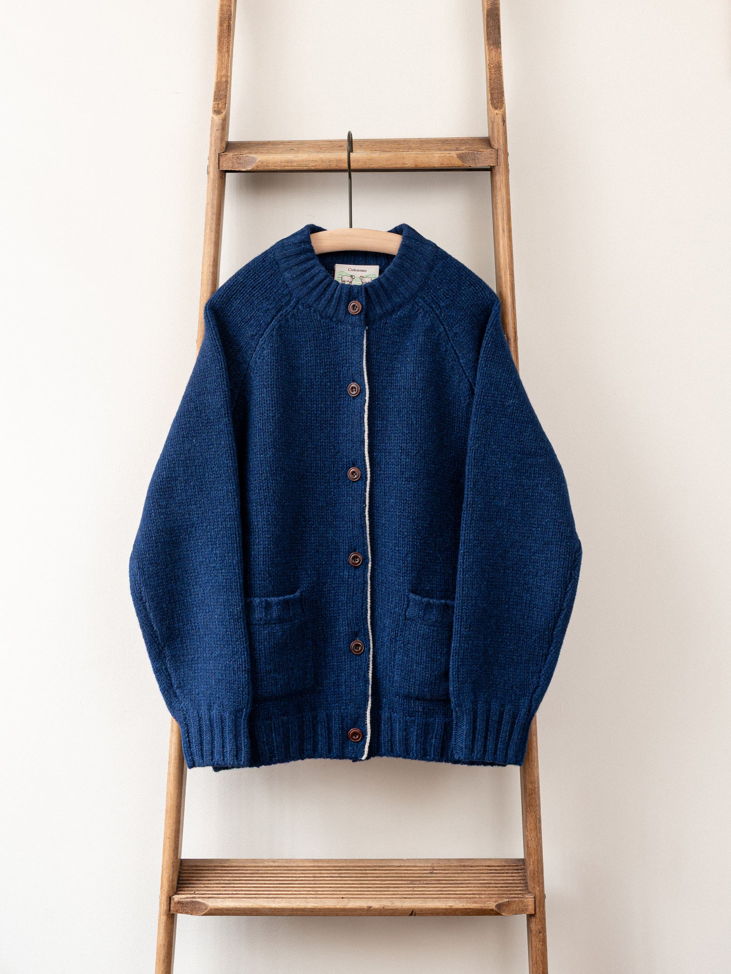 Pure Lambs Wool Cardigan / Regatta Blue