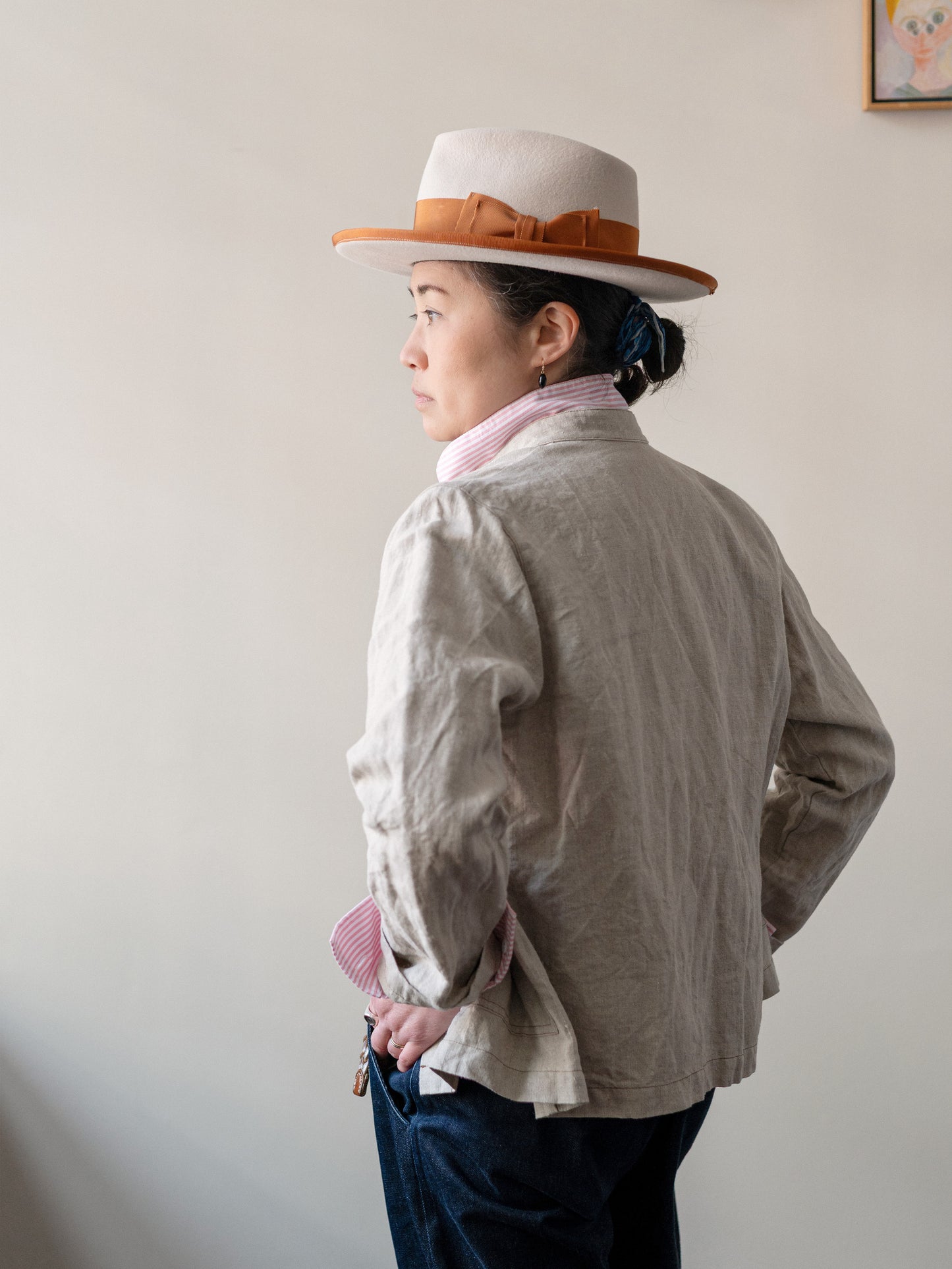 Linen Painter Work Jacket / Natural Beige