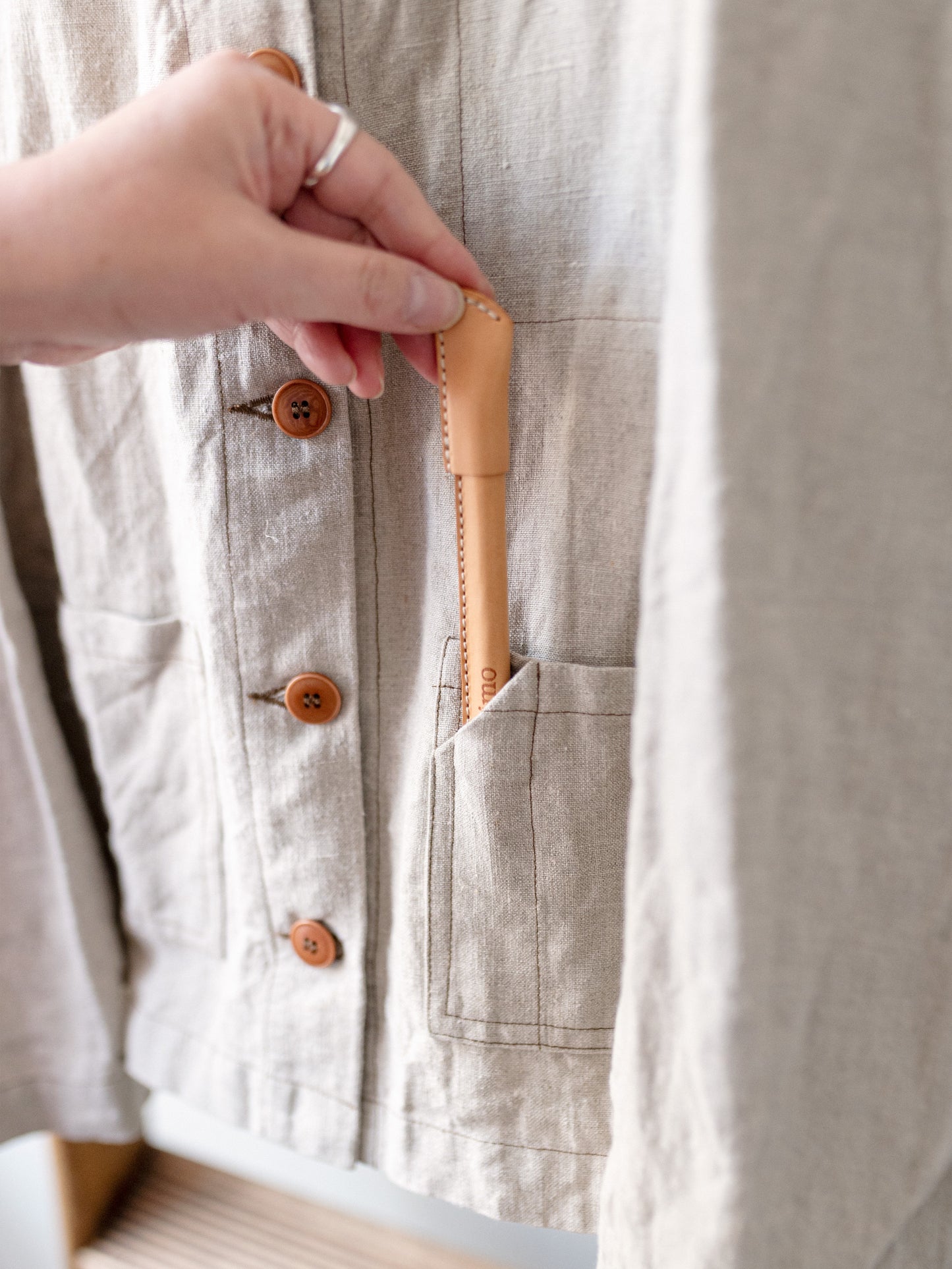 Linen Painter Work Jacket / Natural Beige