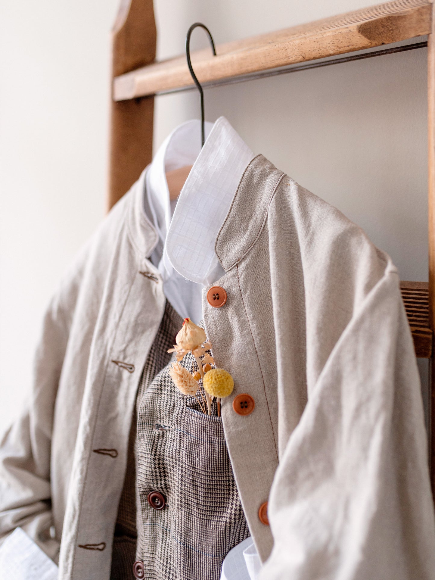 Linen Painter Work Jacket / Natural Beige