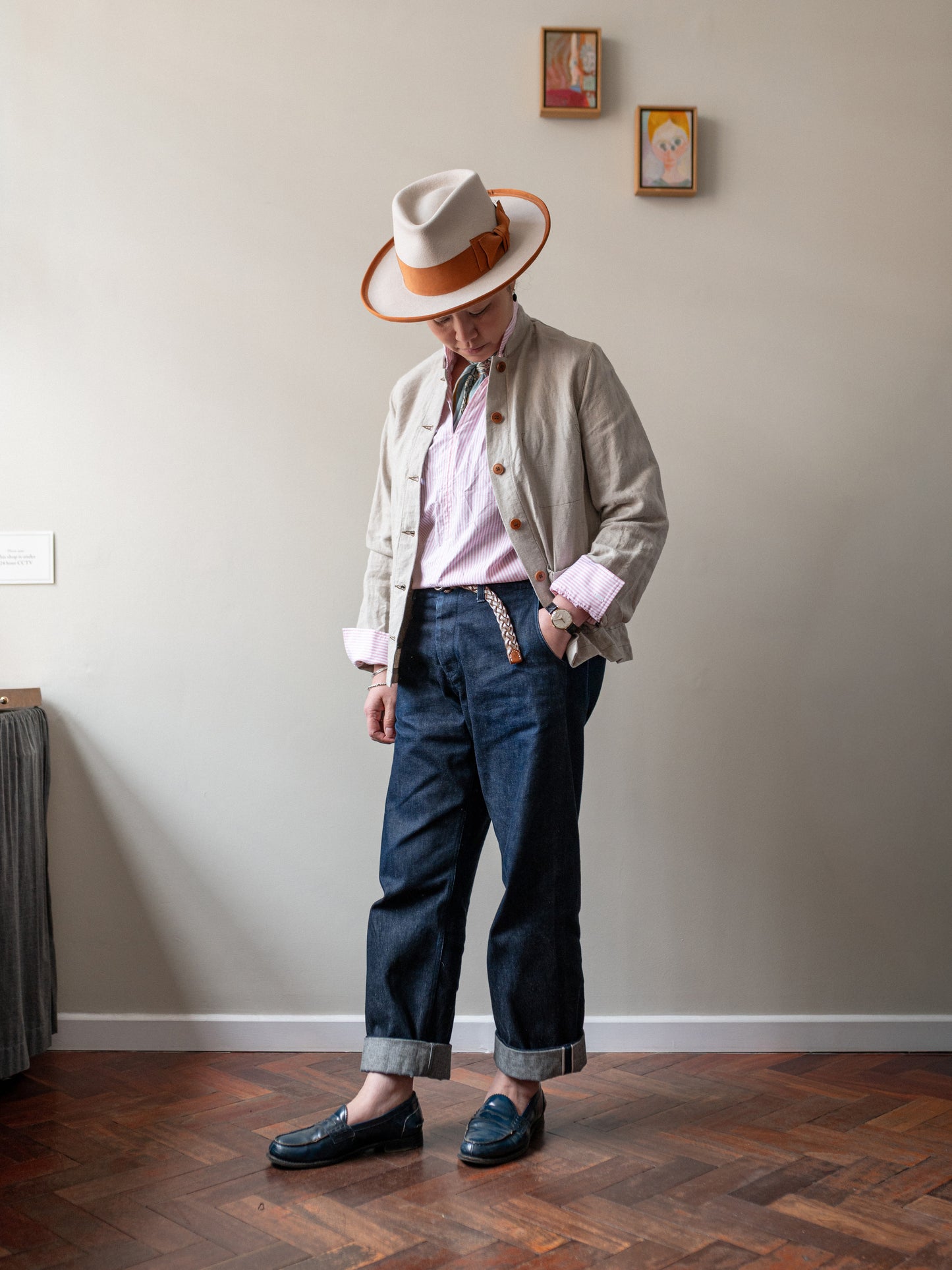 Linen Painter Work Jacket / Natural Beige