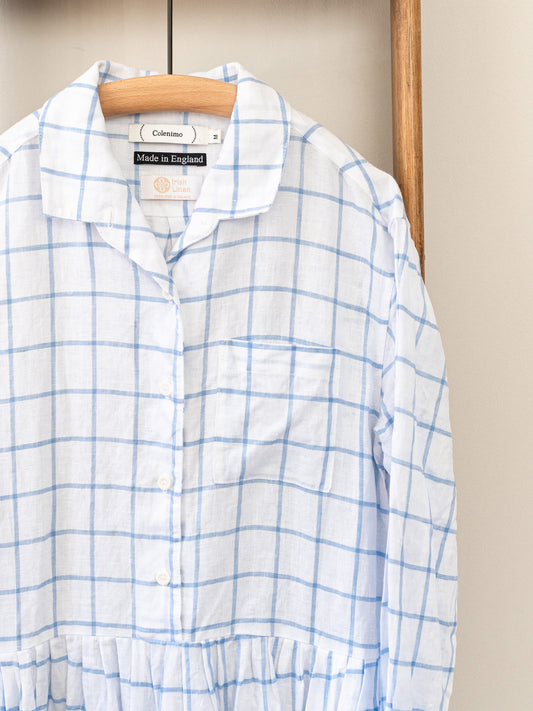 Irish Linen Dress / Windowpane Check
