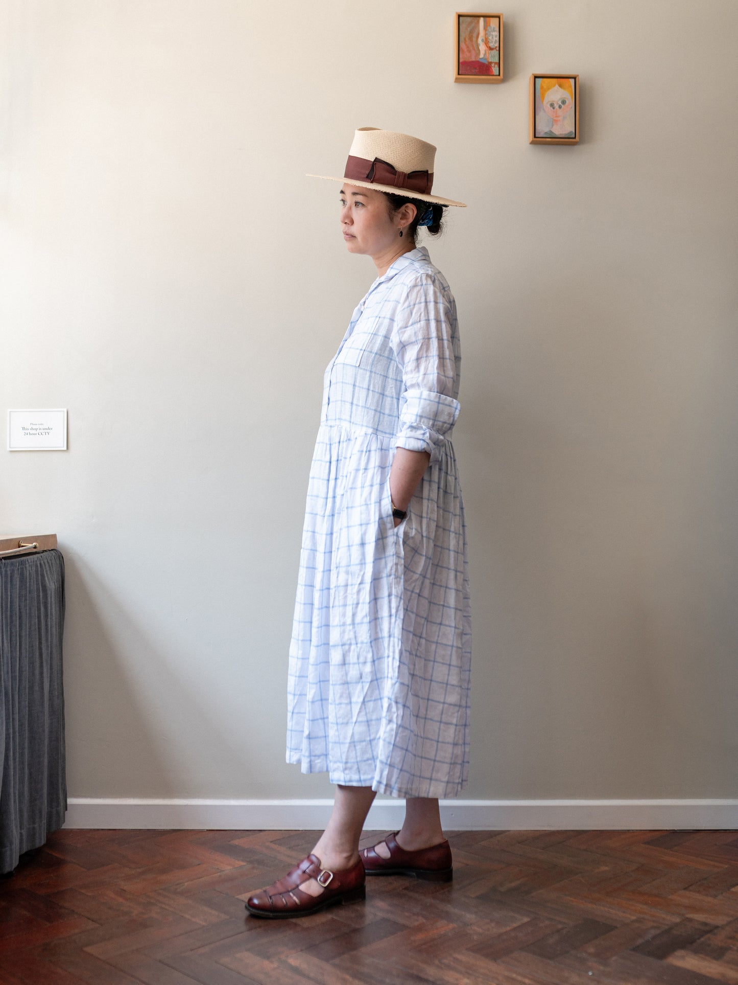 Irish Linen Dress / Windowpane Check