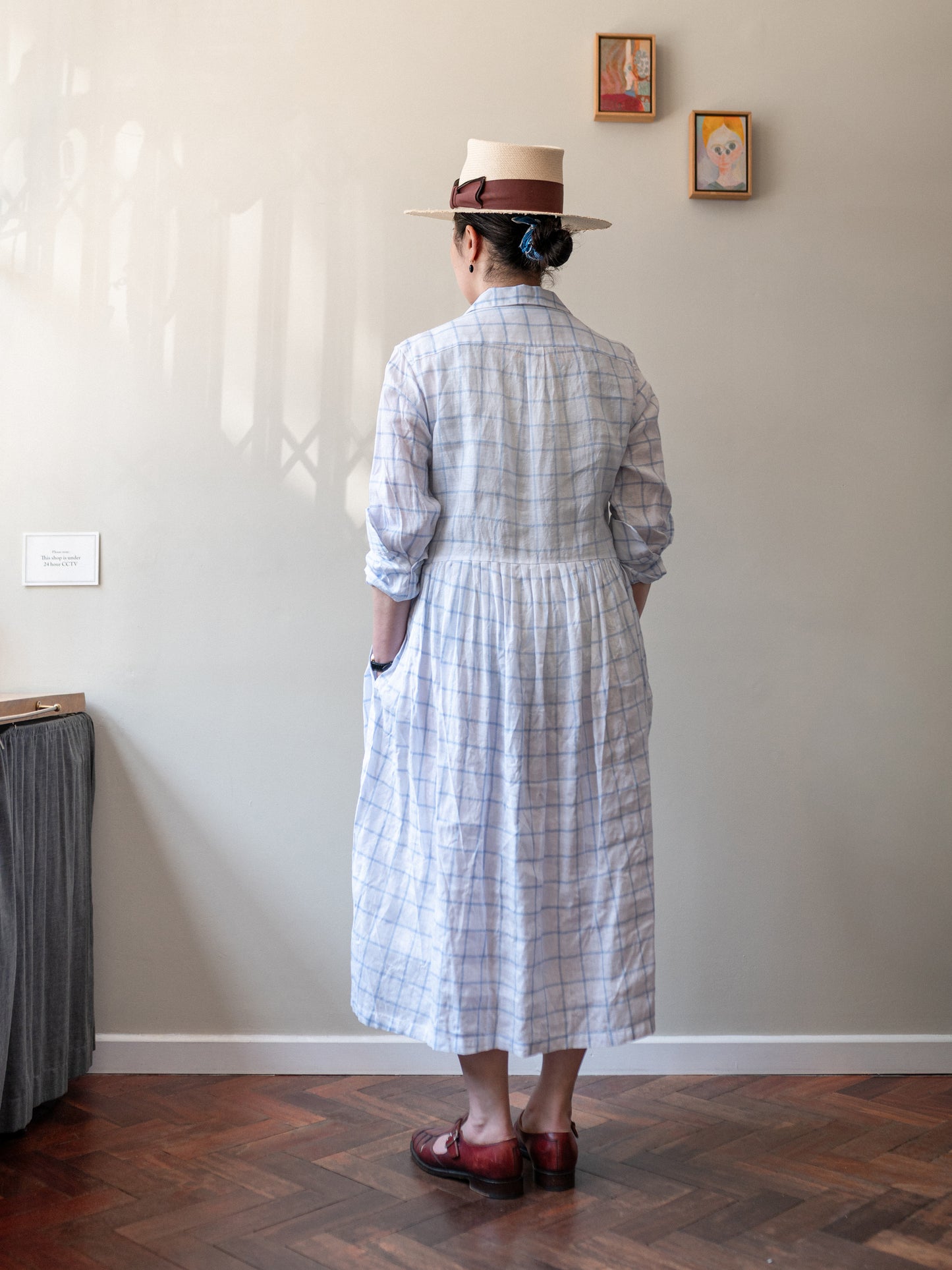 Irish Linen Dress / Windowpane Check