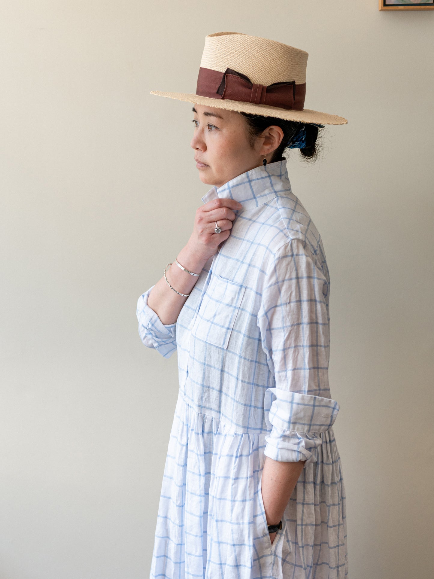 Irish Linen Dress / Windowpane Check