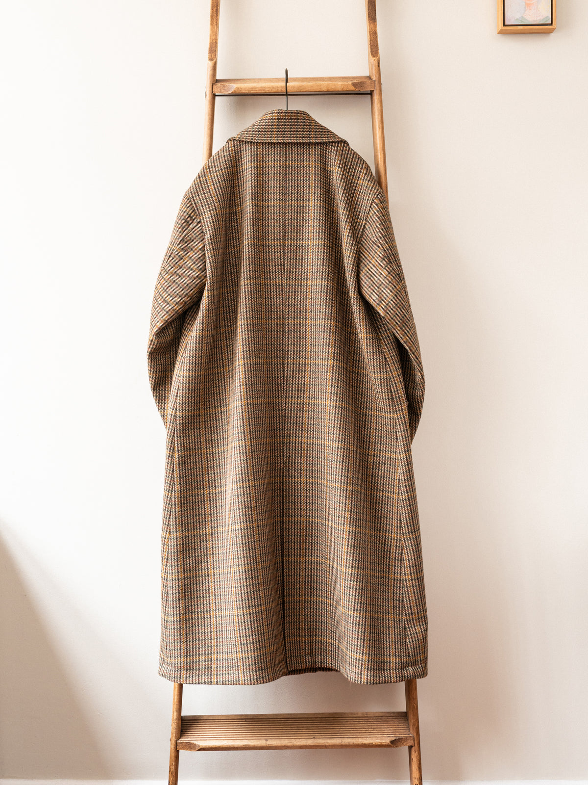 Long Peacoat / Bracken Check Tweed