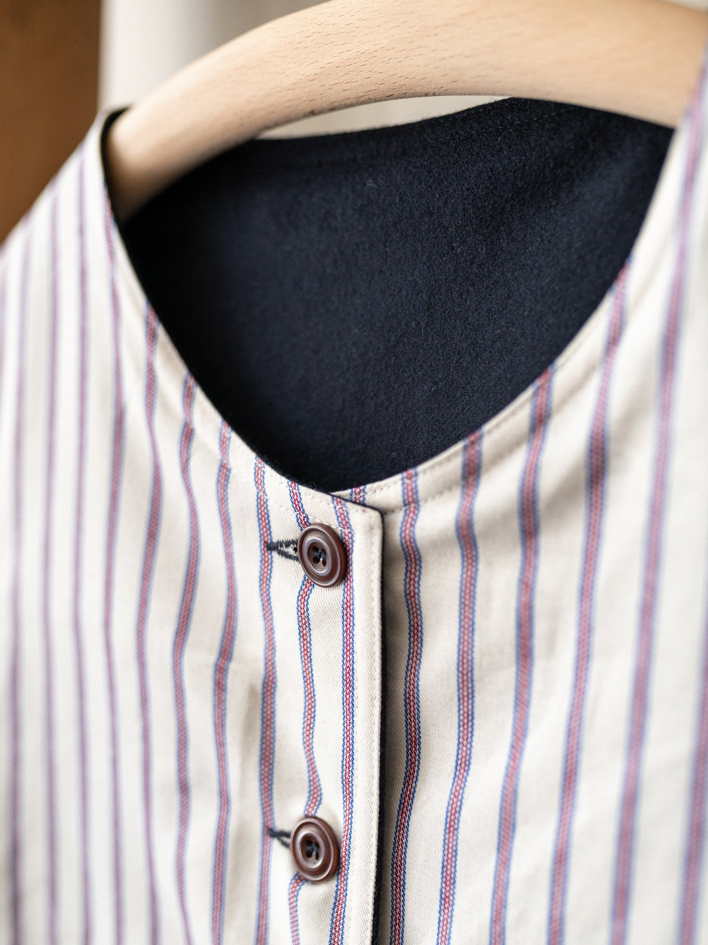 Melton Wool Reversible Vest / Dark Navy