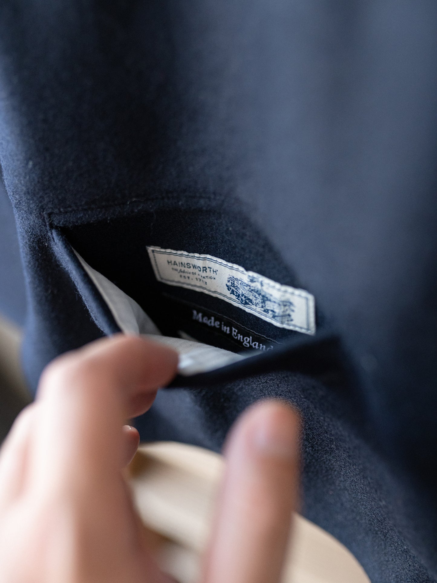 Melton Wool Reversible Vest / Dark Navy