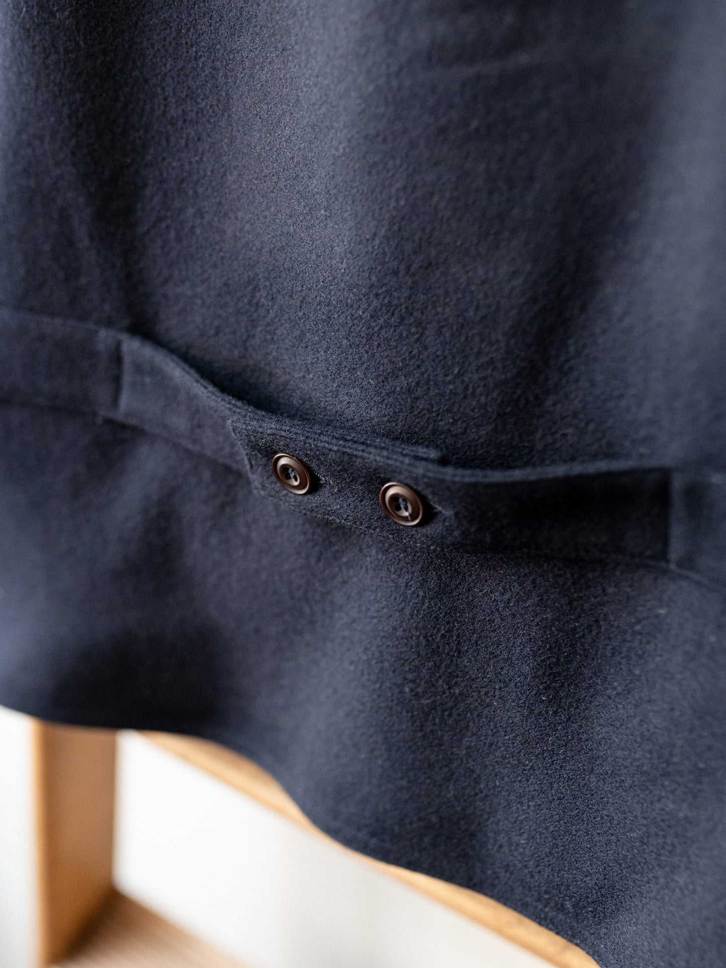 Melton Wool Reversible Vest / Dark Navy