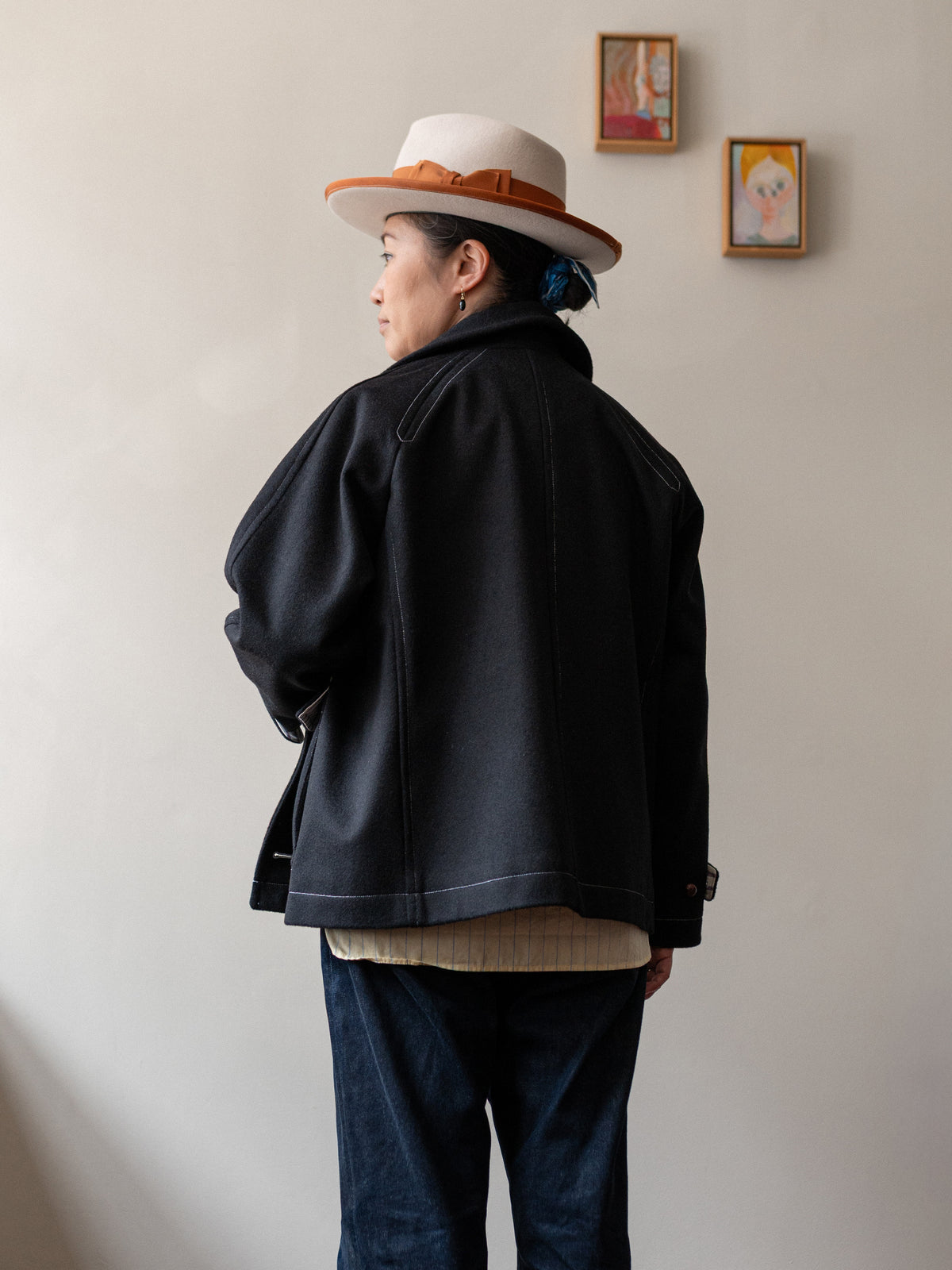 Melton Wool Field Jacket / Black Loden