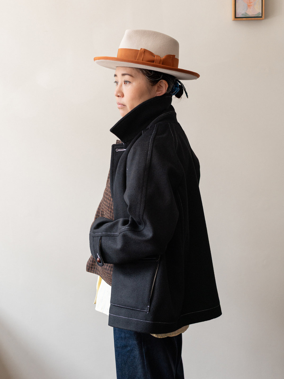 Melton Wool Field Jacket / Black Loden