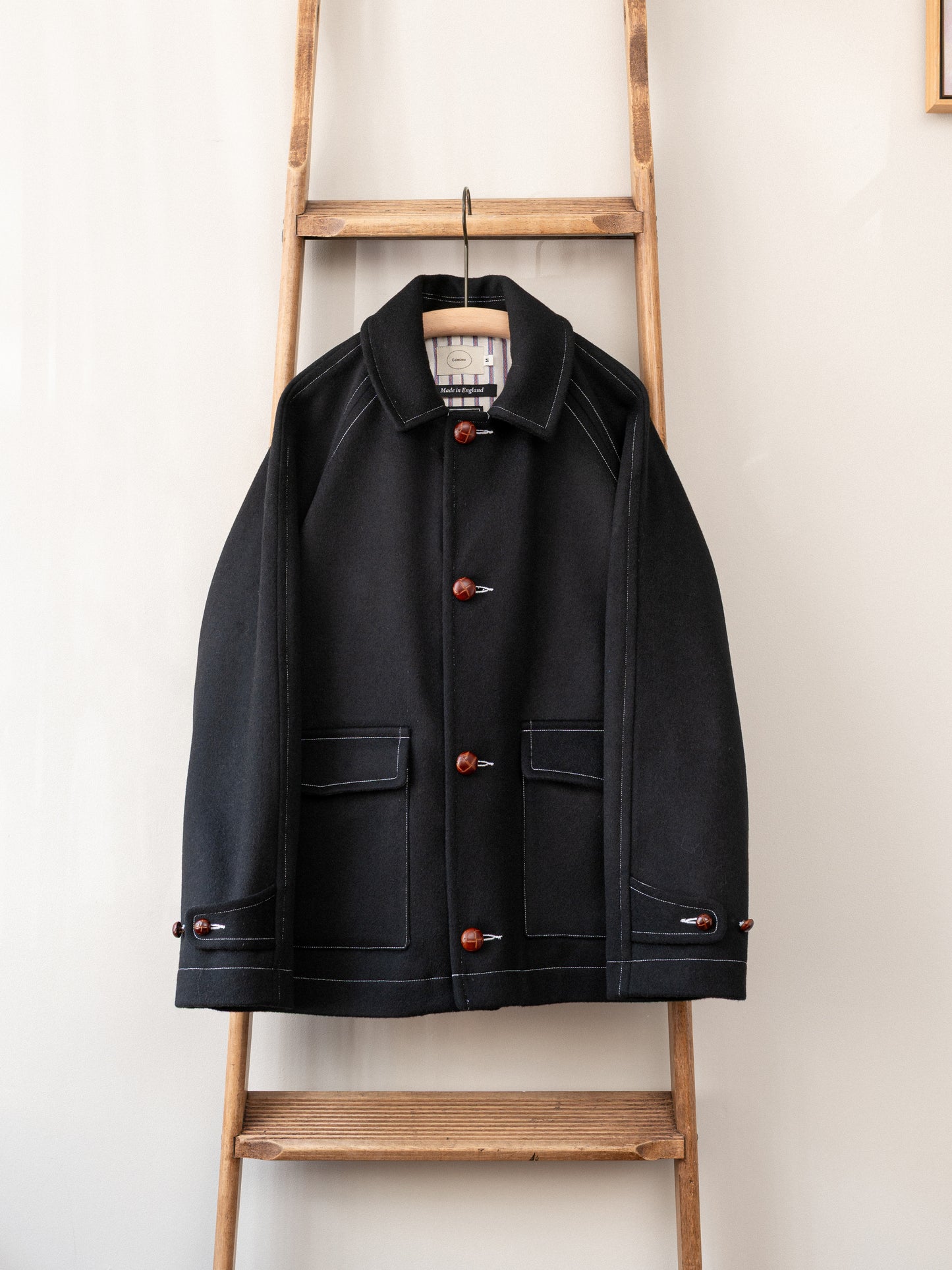 Melton Wool Field Jacket / Black Loden