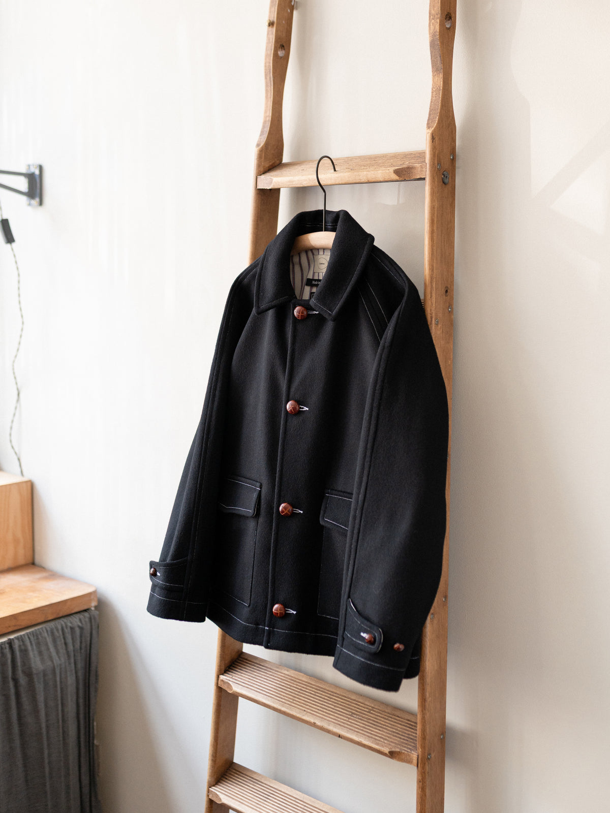 Melton Wool Field Jacket / Black Loden