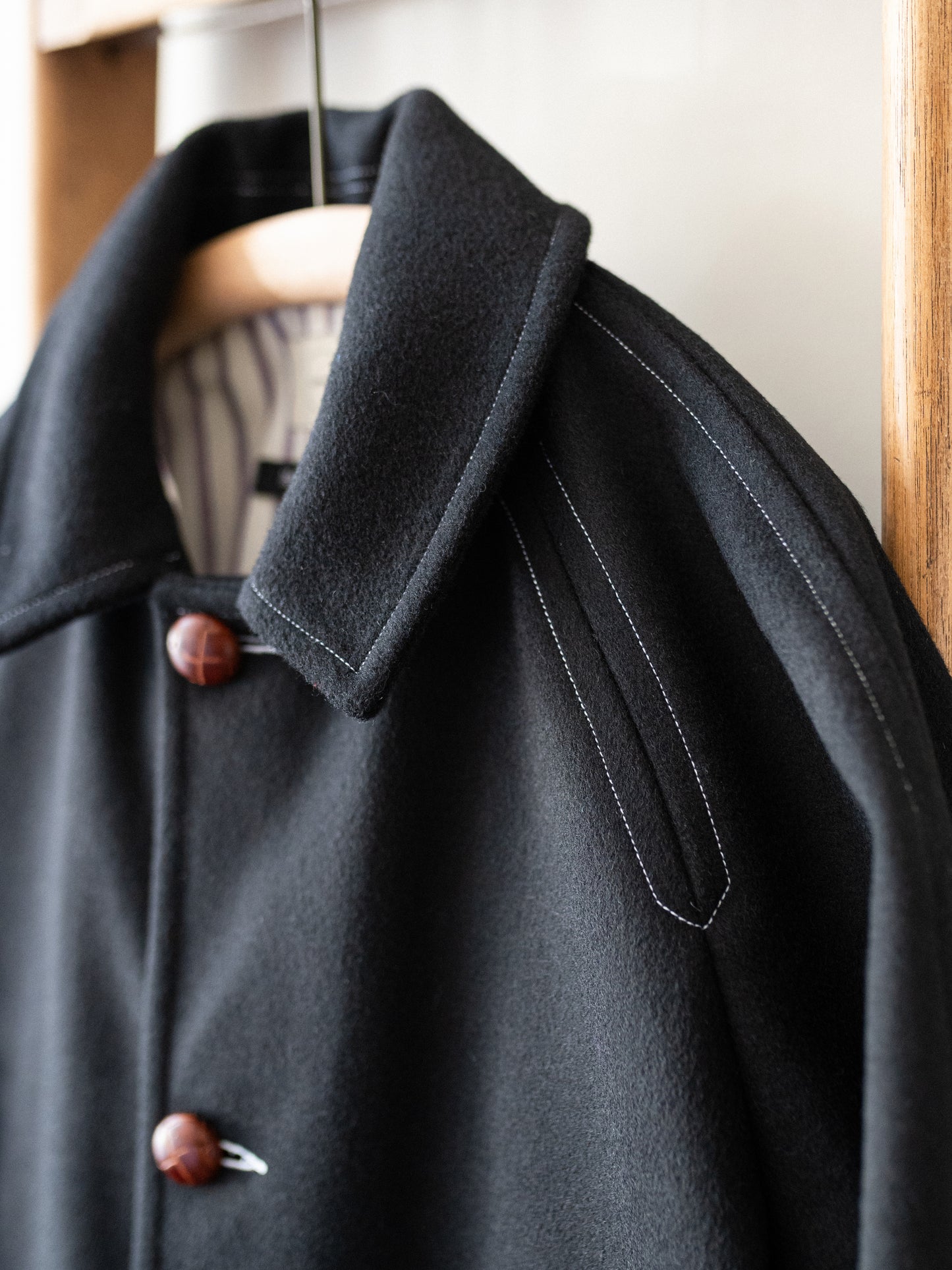 Melton Wool Field Jacket / Black Loden